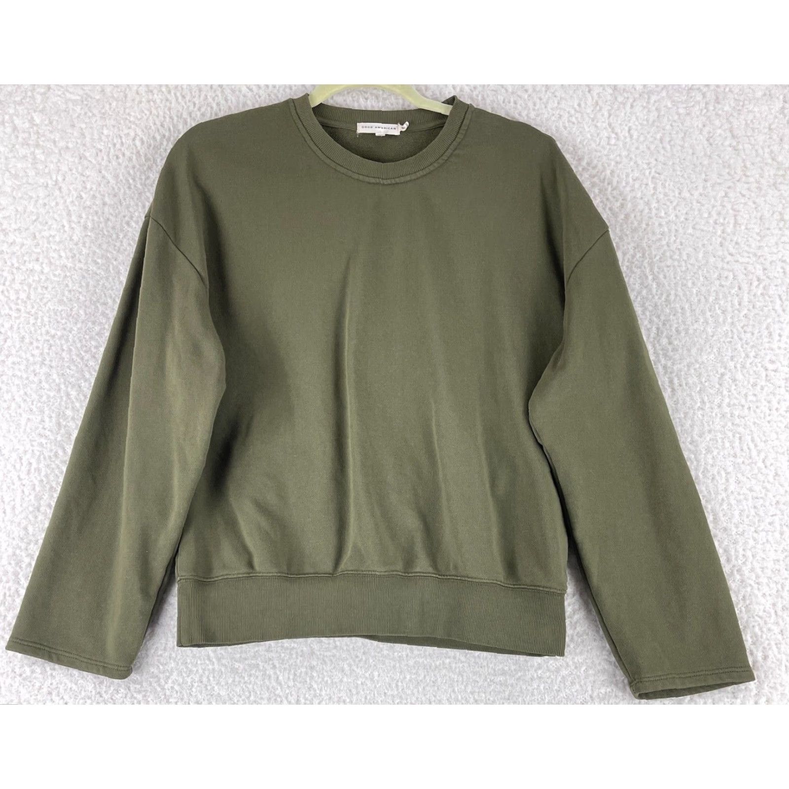 Good American Good American Green Crew Neck Pullover Sweater Womens Size 0 Long Sleeve Knit Pullover Casual Sweater Size XS / US 0-2 / IT 36-38 - 2 Thumbnail
