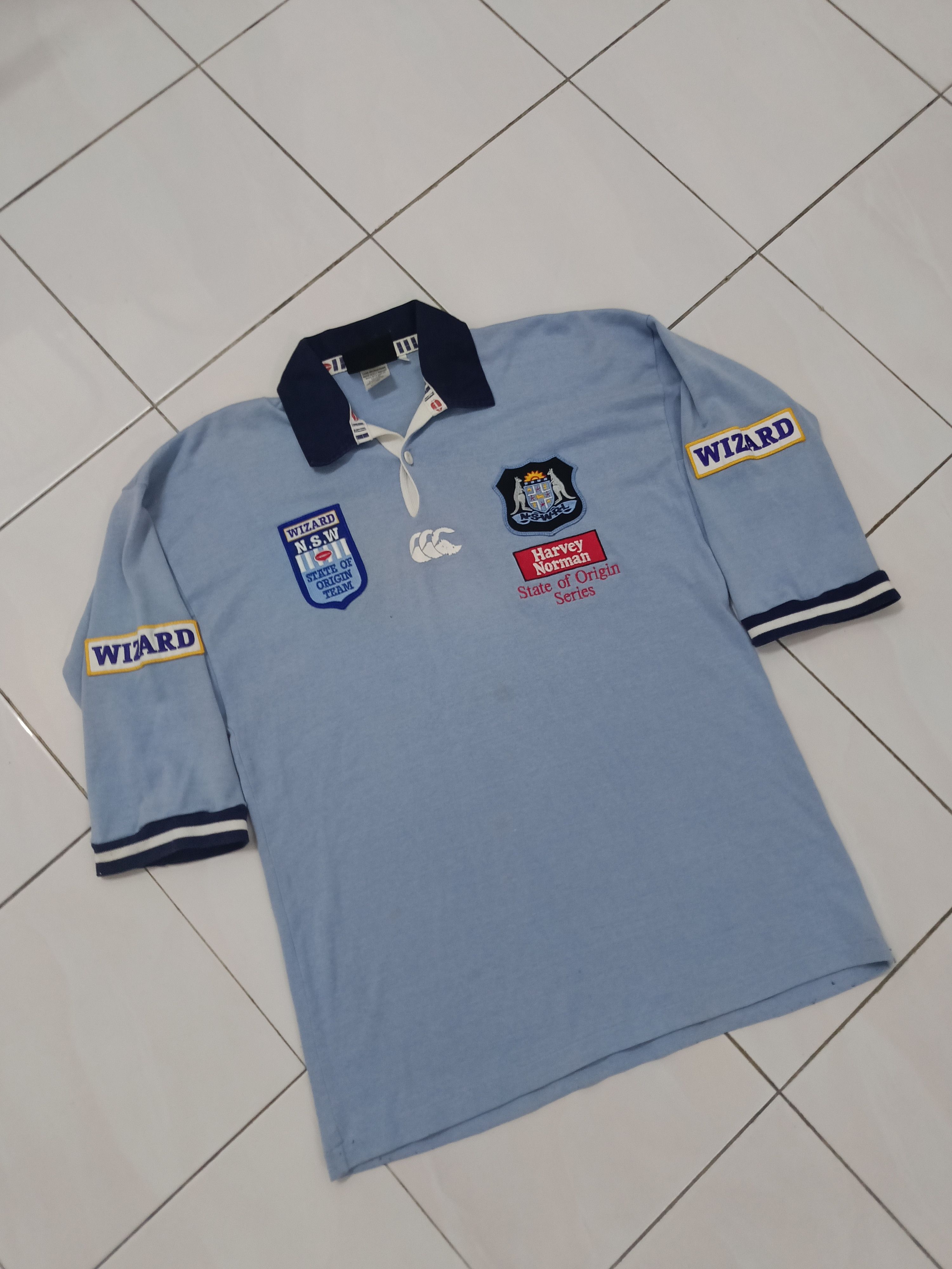 Canterbury of New Zealand × Vintage Vtg NSW blue state origin Jersey NRL wizard Size US M / EU 48-50 / 2 - 1 Thumbnail
