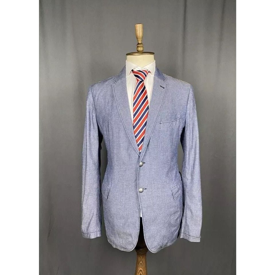 Hugo Boss Hugo Boss Men's Blue Summer Blazer Sportcoat Jacket Size 56 Size 54R - 1 Thumbnail