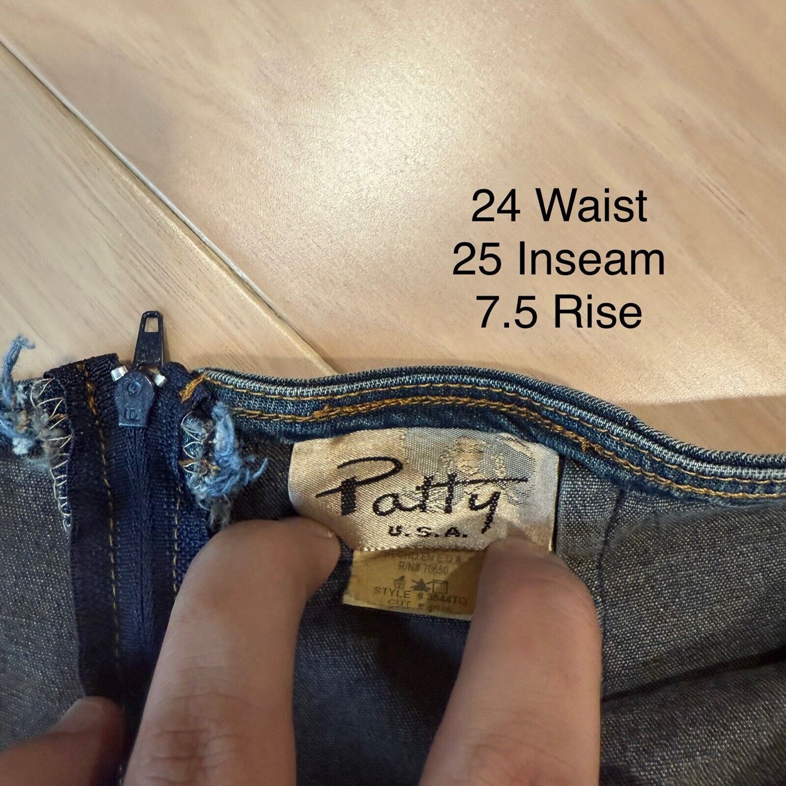 Vintage Vintage Patty USA Flare Jeans Women's 24 Blue 70s Glam Size 24" / US 00 / IT 34 - 6 Thumbnail