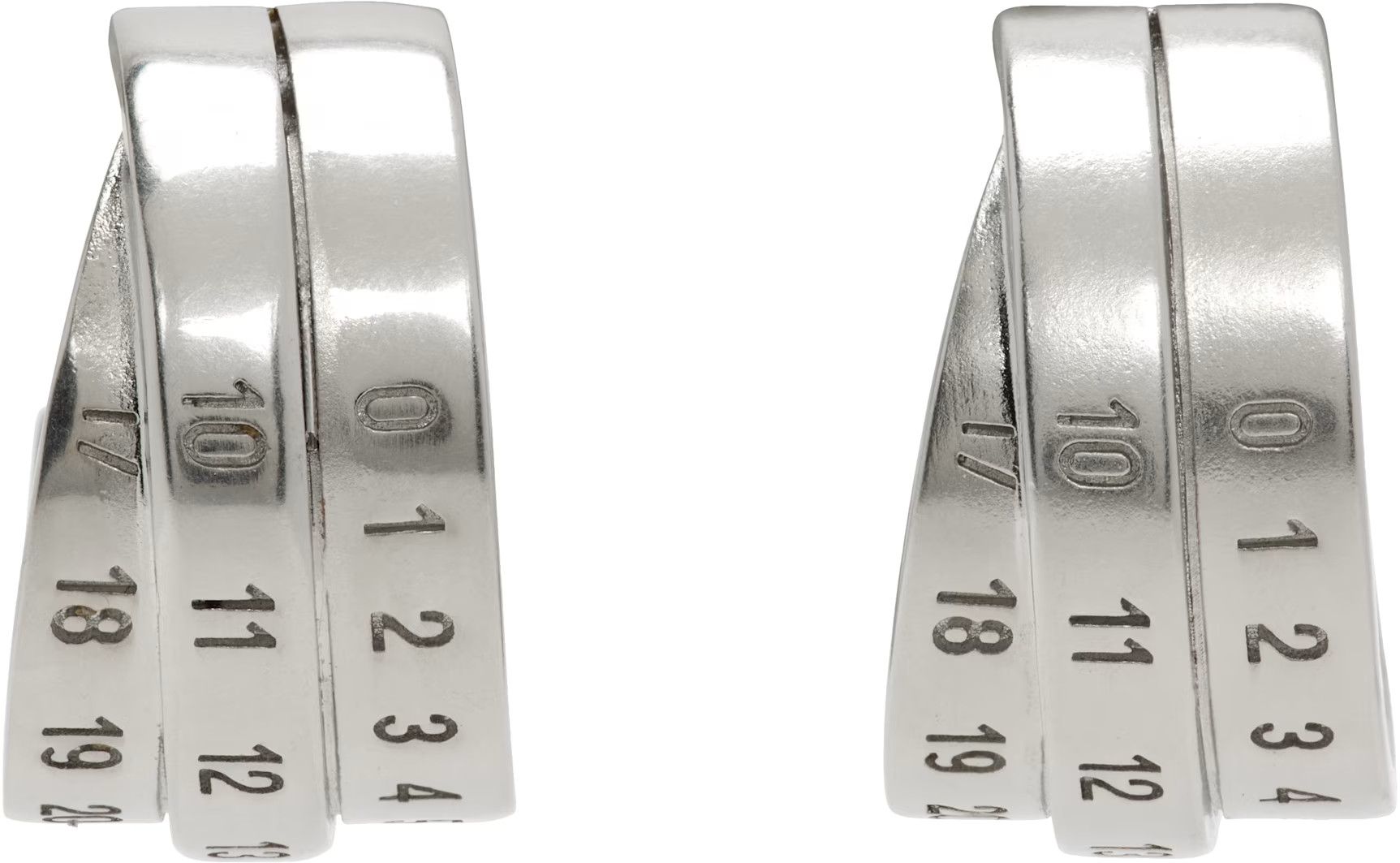 MM6 × Maison Margiela MM6 Maison Margiela Silver Numeric Earrings Size ONE SIZE - 1 Thumbnail
