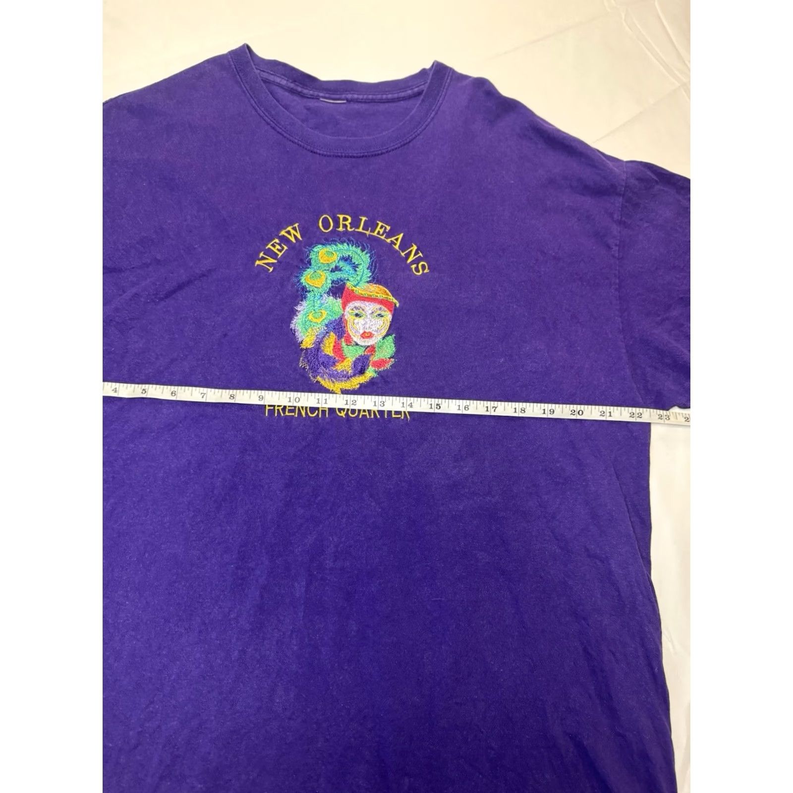 Vintage VINTAGE New Orleans French Quarter Shirt Purple Embroidered Mens XL Short Sleeve T-Shirt Size US XL / EU 56 / 4 - 3 Thumbnail