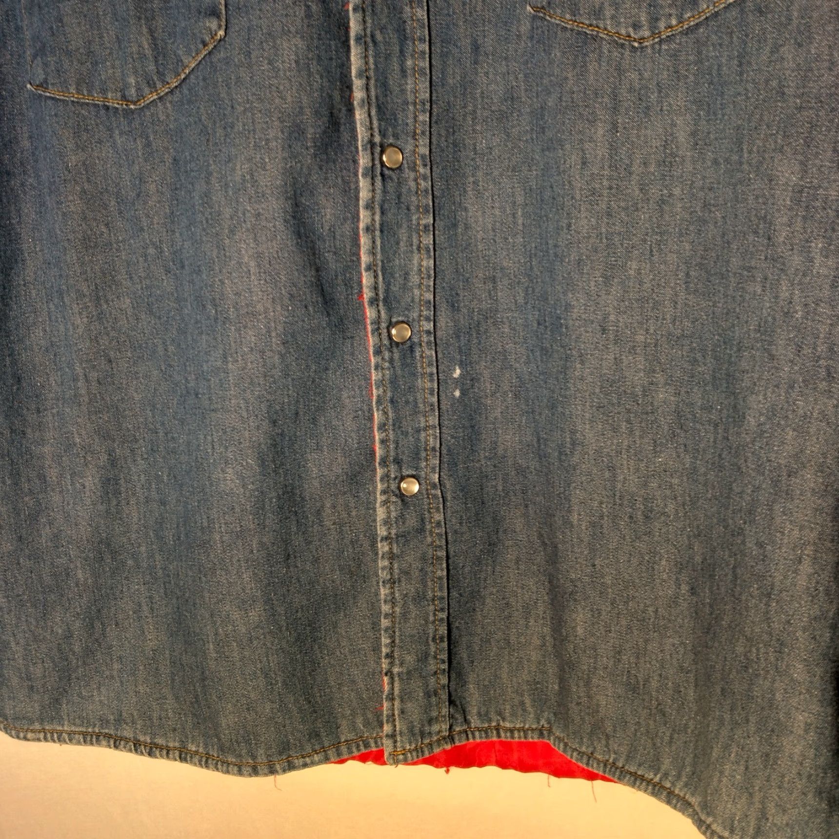 Sears VINTAGE Sears Western Wear Shirt L Blue Chambray Pearl Snap Quilted Shacket Mens Size US L / EU 52-54 / 3 - 4 Thumbnail