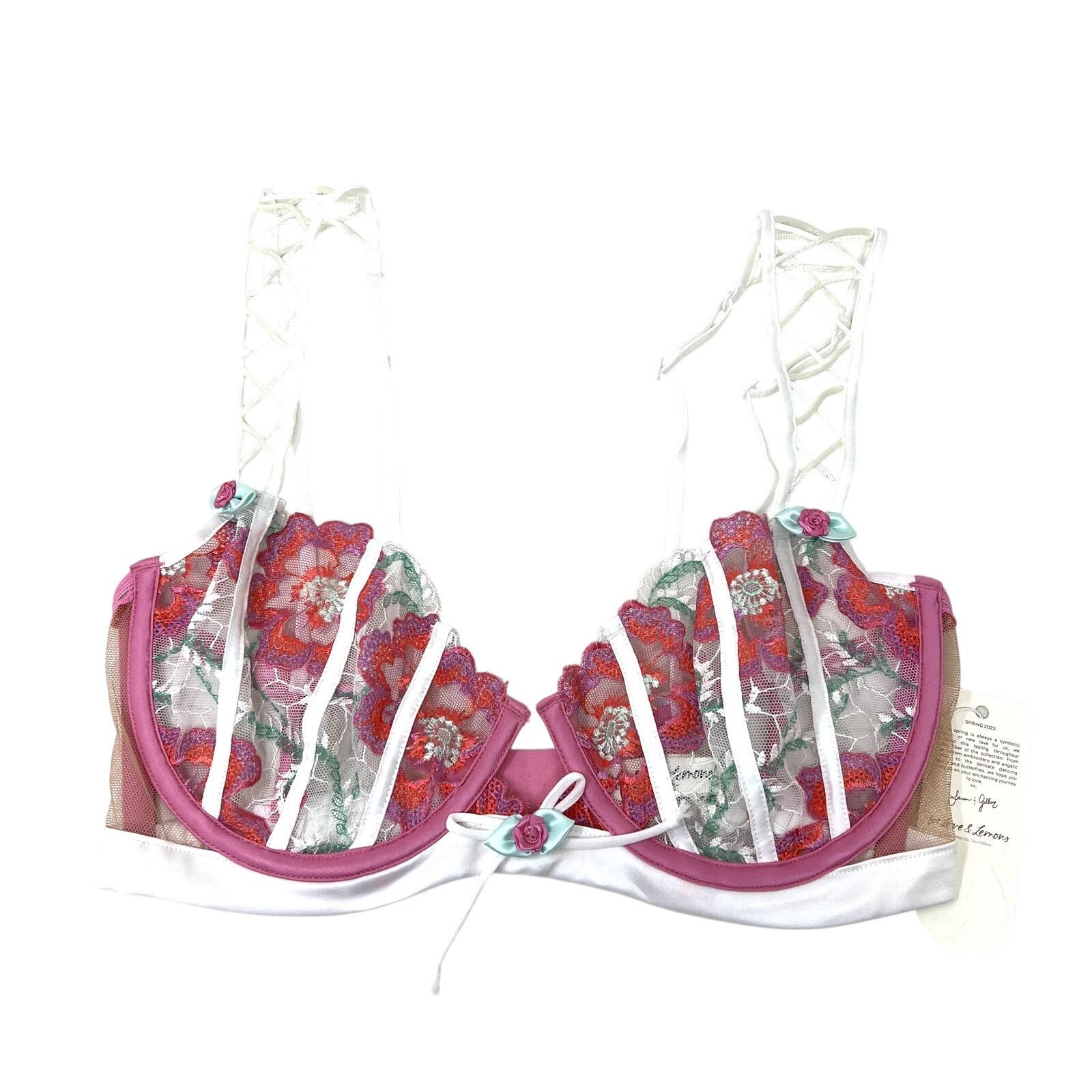 For Love & Lemons For Love & Lemons Festival Floral Underwire Bra 34 D Size ONE SIZE - 4 Thumbnail