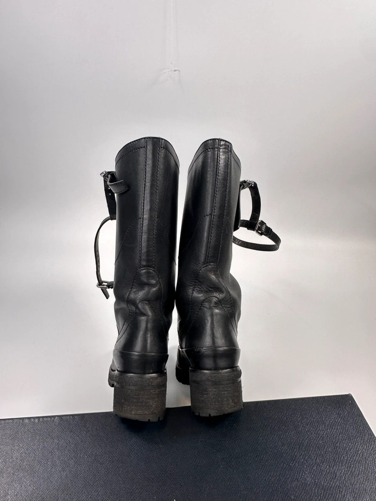 Prada Prada Milano FW2009 Black Leather Garter Strap Boots Size US 6.5 / IT 36.5 - 11 Thumbnail