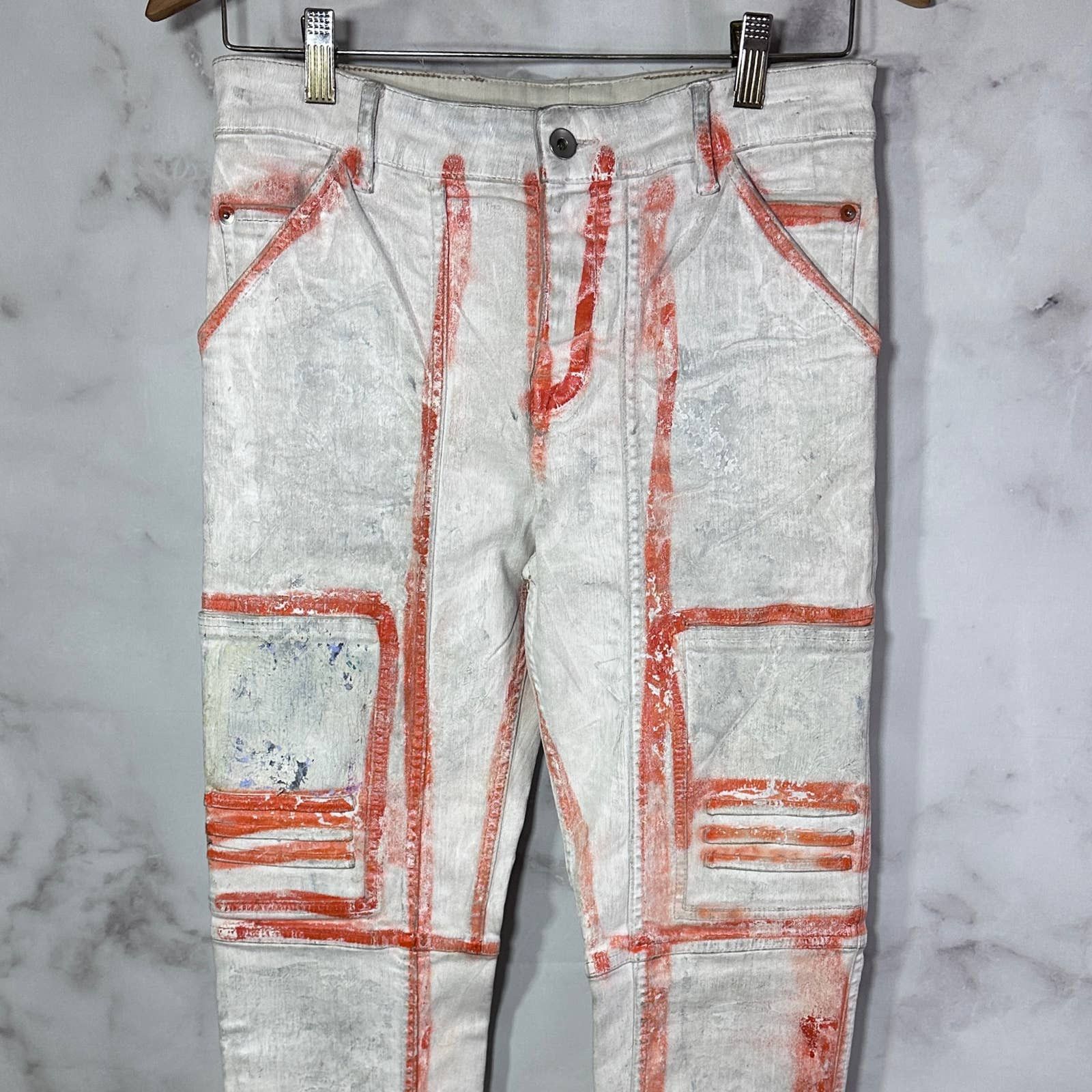 Rick Owens Drkshdw Painted Wax Nagakin Denim by Nyree Morrison Size US 31 - 2 Thumbnail