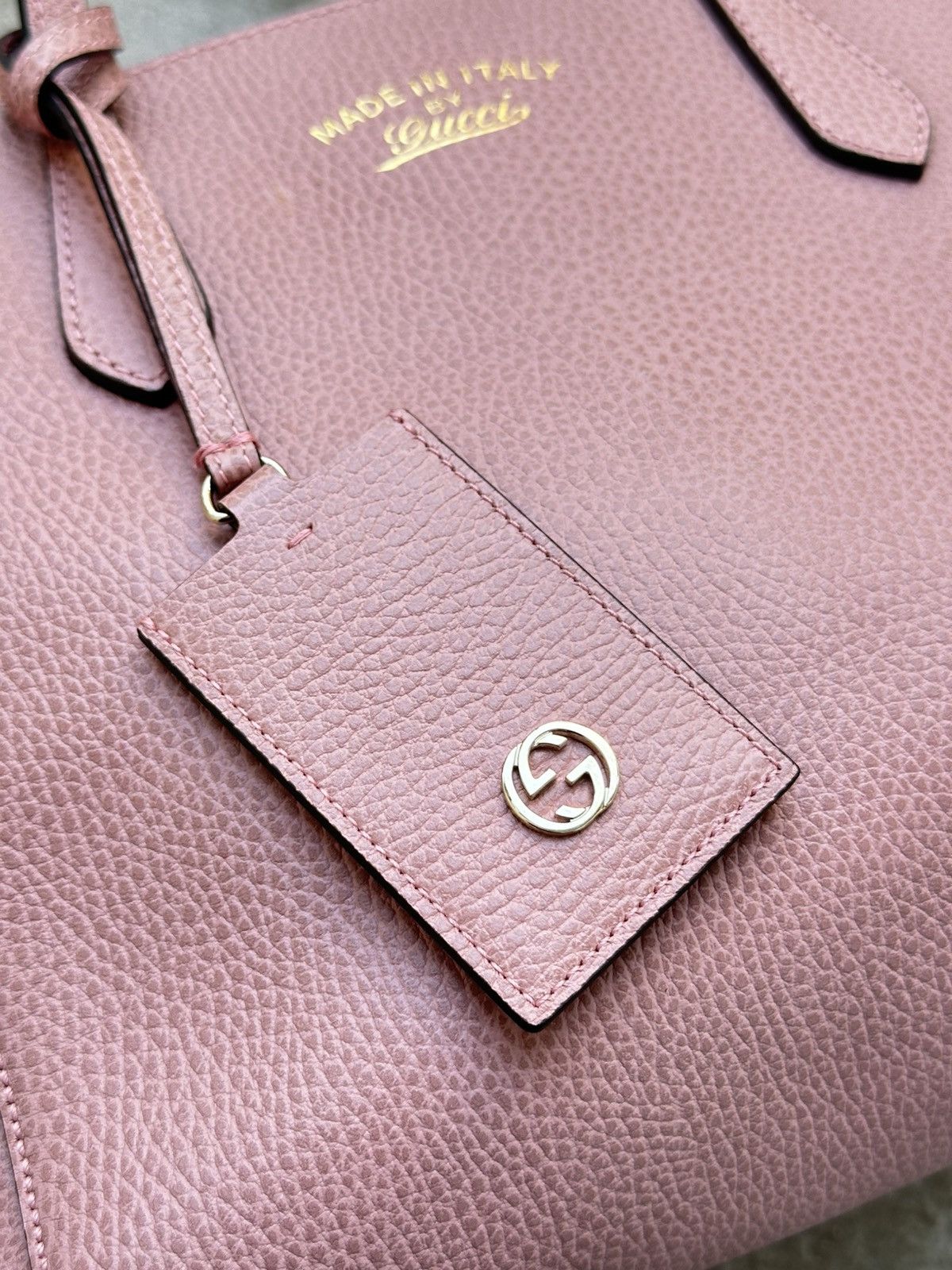 Gucci Gucci Swing Leather Light Rose Leather Tote Luxury Bag Size ONE SIZE - 4 Thumbnail