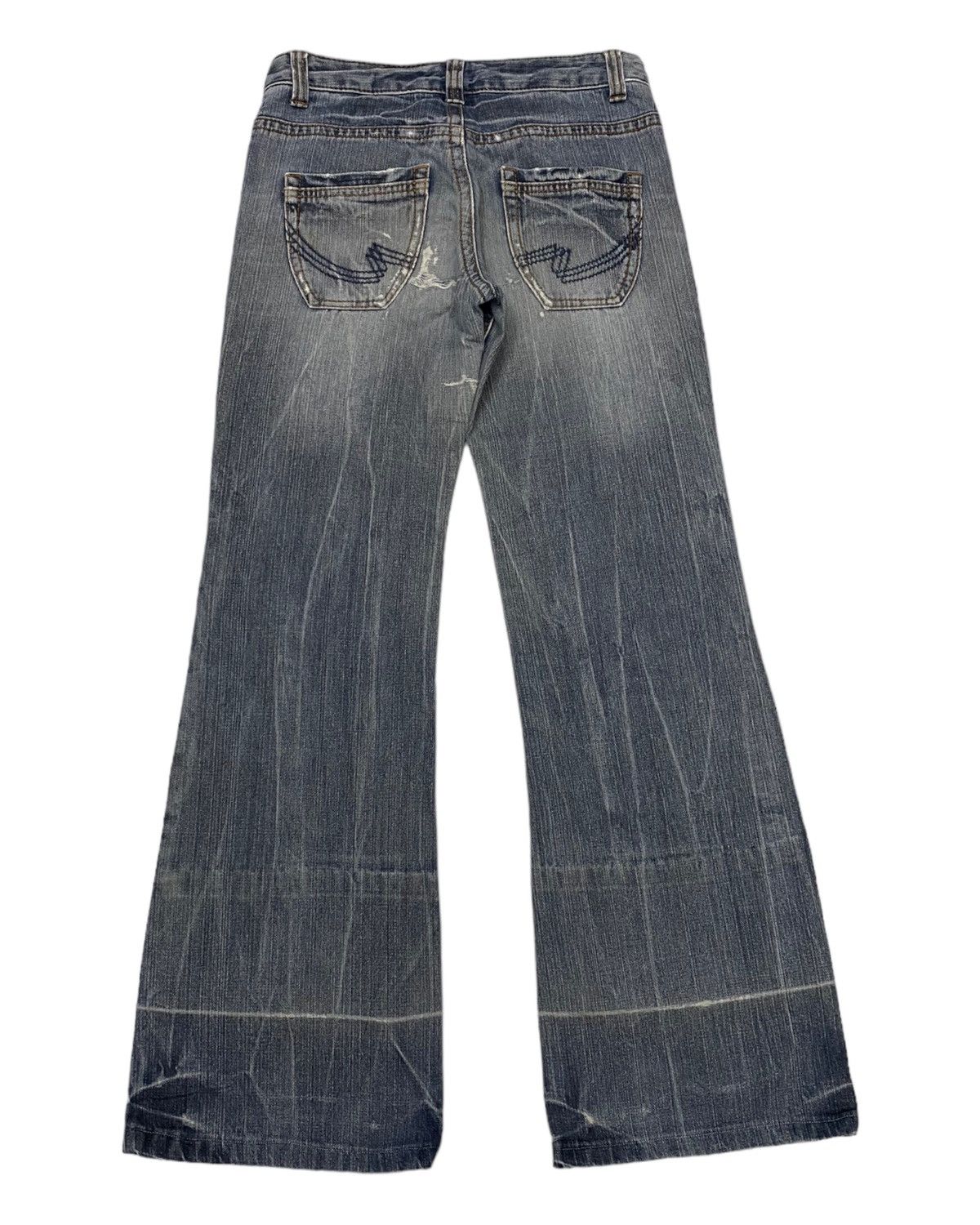Japanese Brand FLARED🔥COLZA JAPAN DISTRESS RIPS FLARE DENIM JEANS Size US 30 / EU 46 - 7 Thumbnail