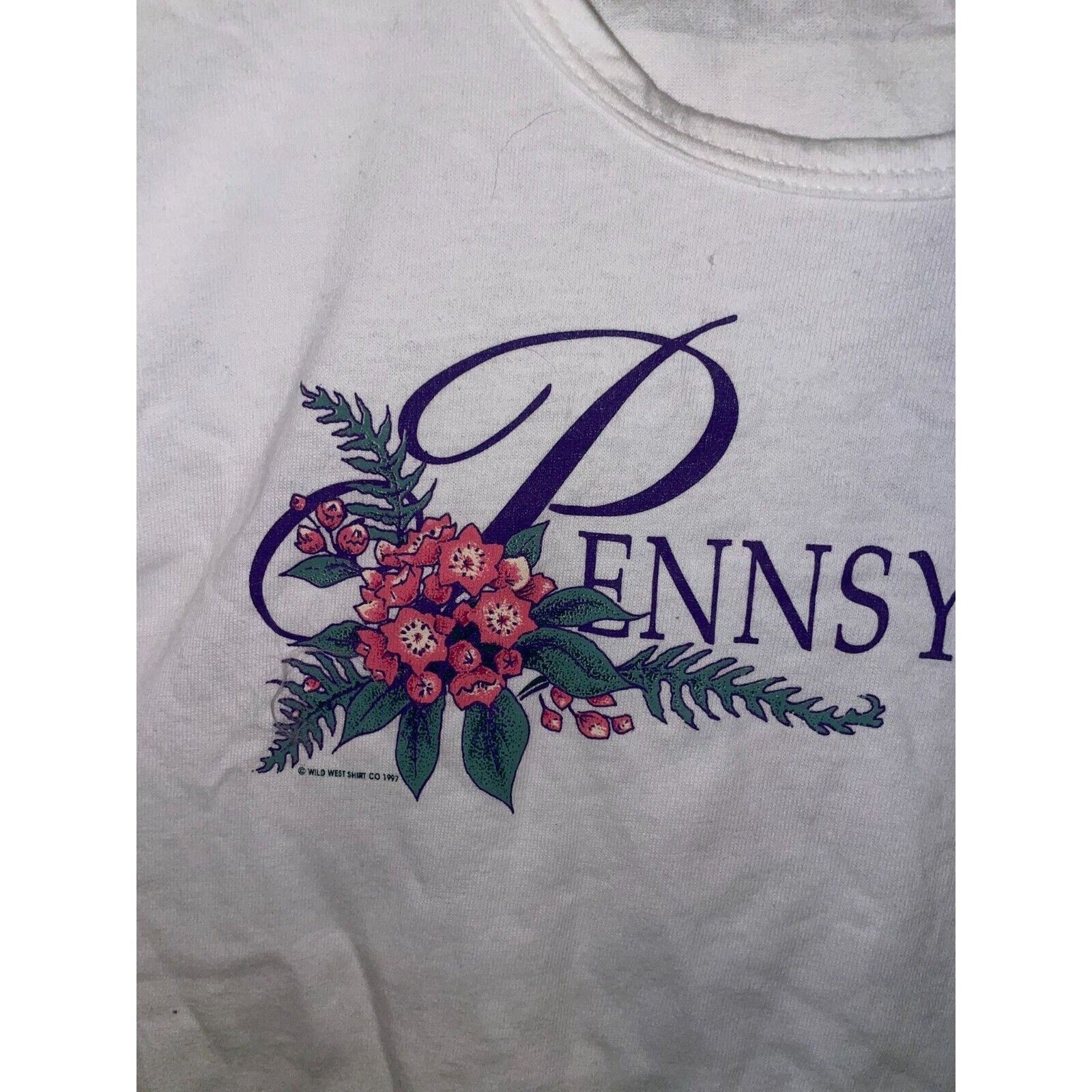 Vintage Womens Vintage Pennsylvania Shirt Flower State Top Tee 90s L Size L / US 10 / IT 46 - 2 Thumbnail