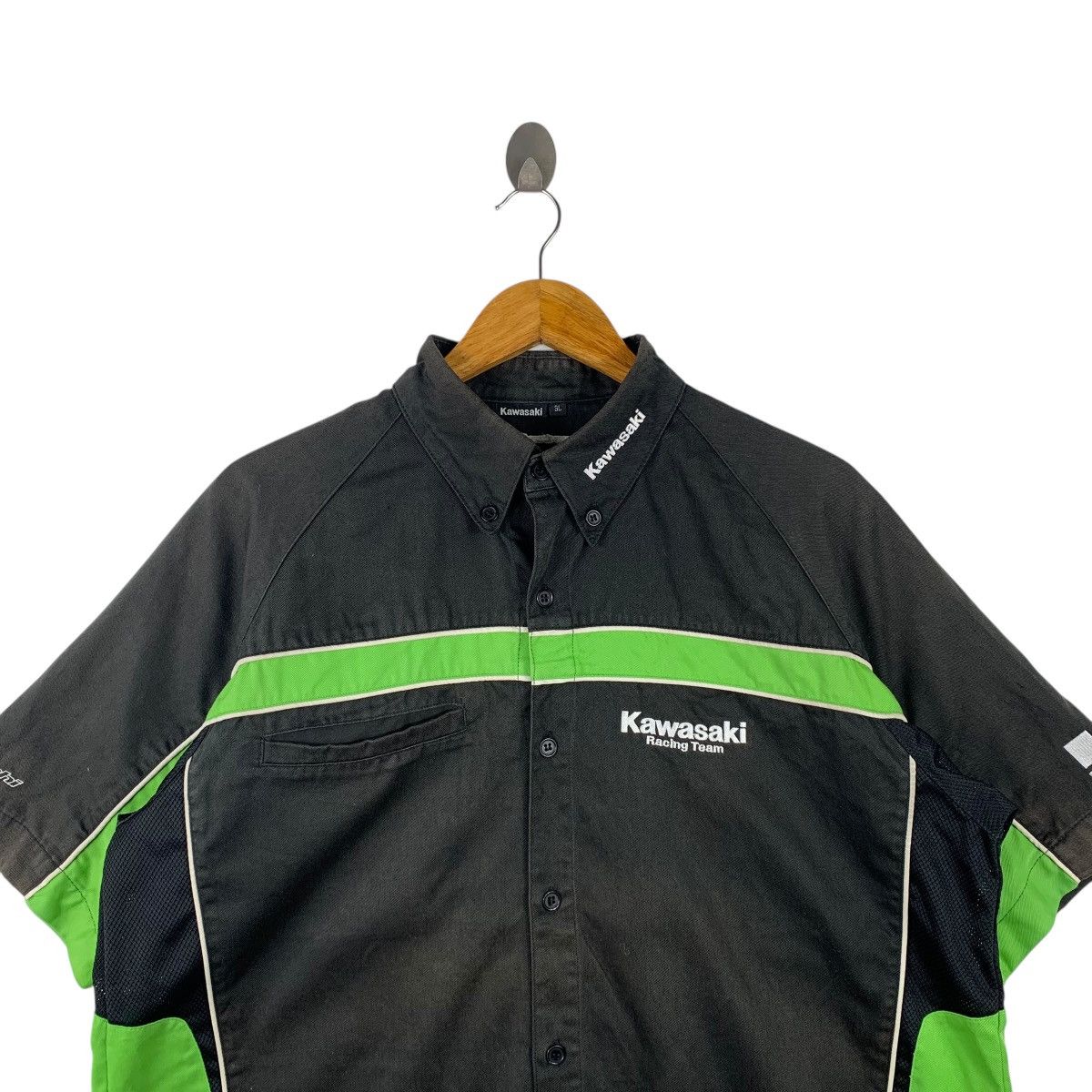 Vintage KAWASAKI Racing Team Motorsport Big Logo Worker Shirts Size US XL / EU 56 / 4 - 3 Thumbnail