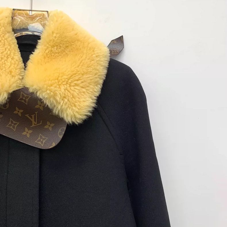 Louis Vuitton Louis Vuitton Black logo presbyopic wool long sleeve coat Size 4XL / US 24-26 - 3 Thumbnail