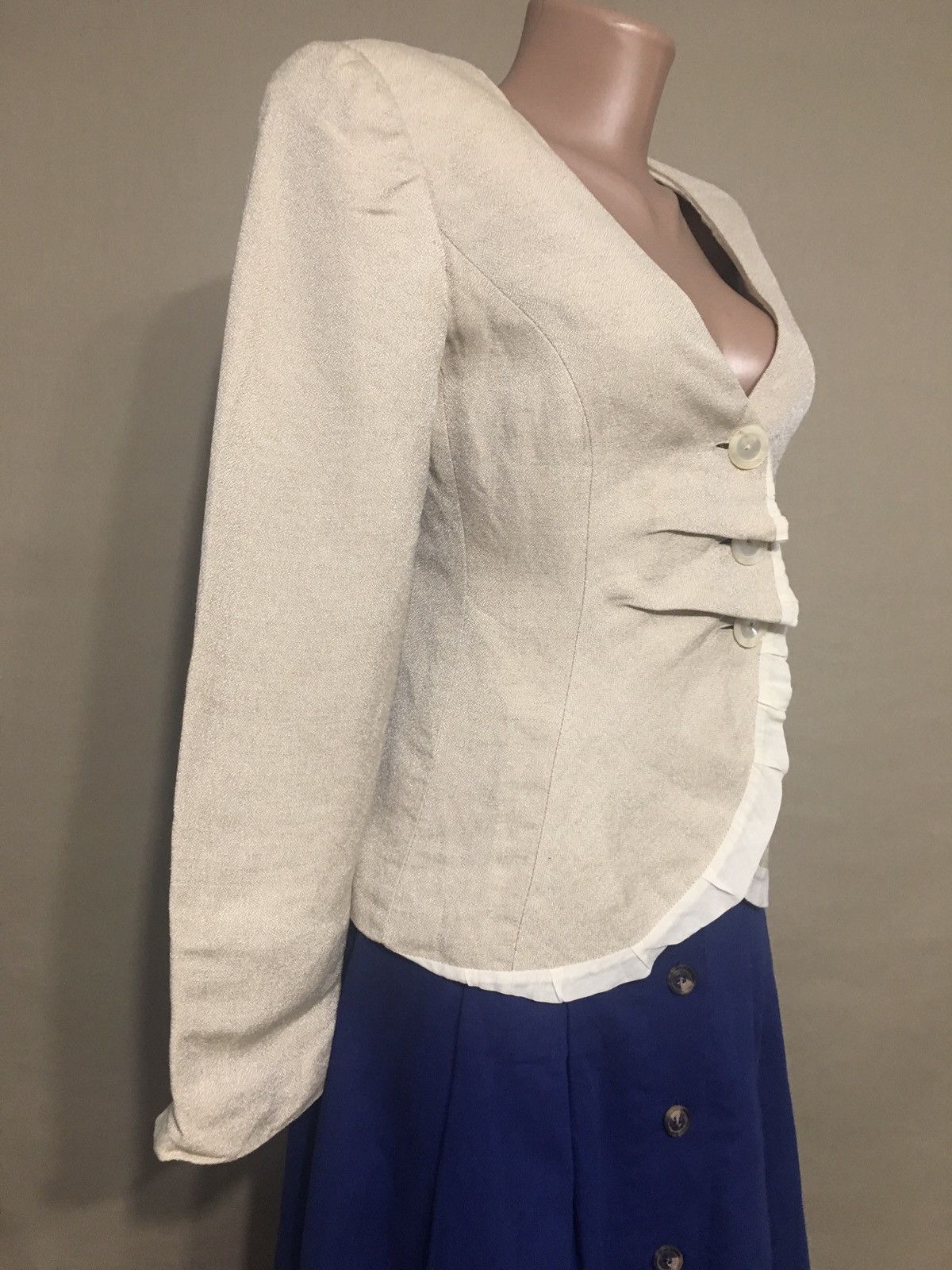 Emporio Armani × Giorgio Armani EMPORIO ARMANI Linen Cream Italy Design Blazer Jacket IT 38 Size XS / US 0-2 / IT 36-38 - 5 Thumbnail