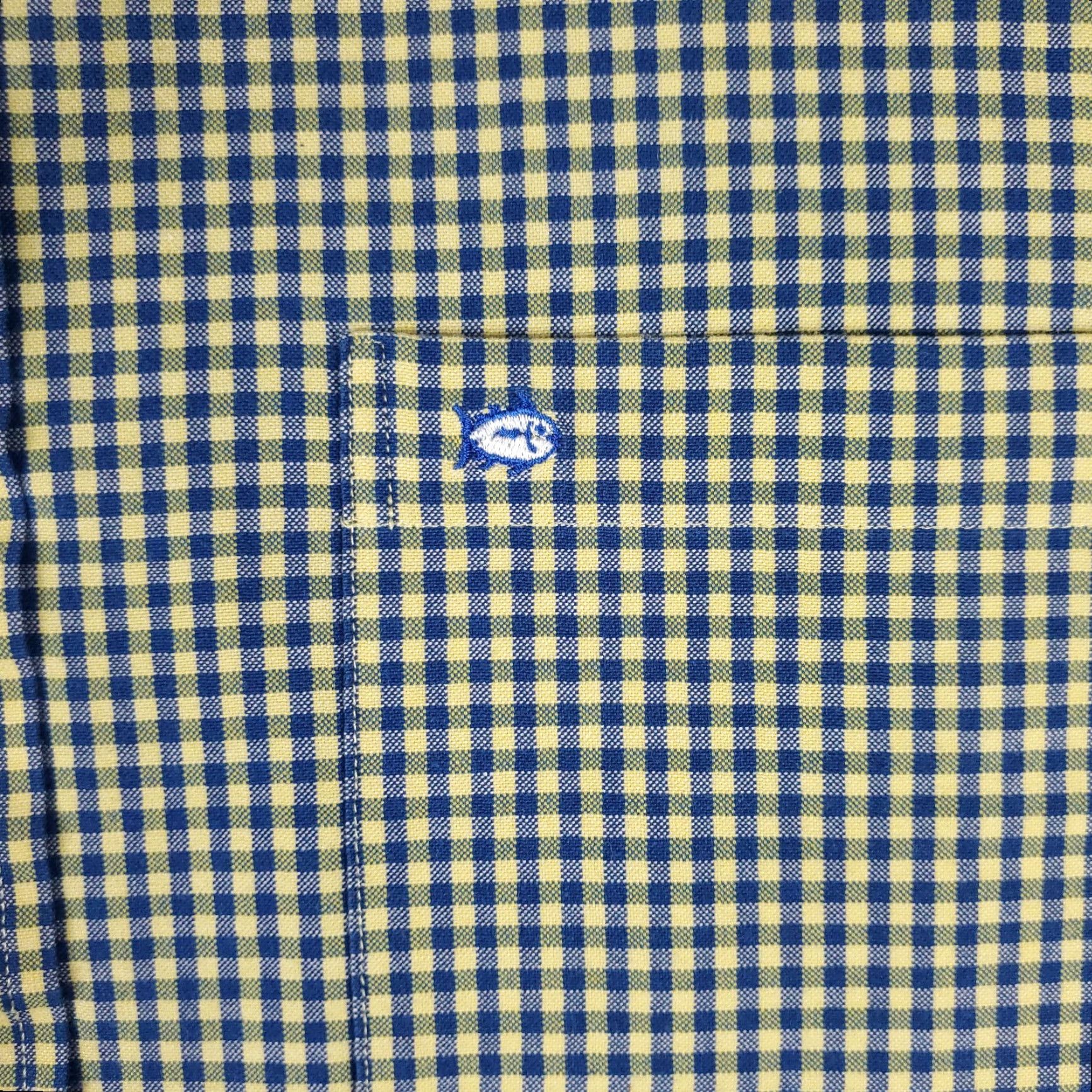Southern Tide Southern Tide Button-Up Shirt Mens Large Blue Yellow Check Long Sleeve Size US L / EU 52-54 / 3 - 2 Thumbnail