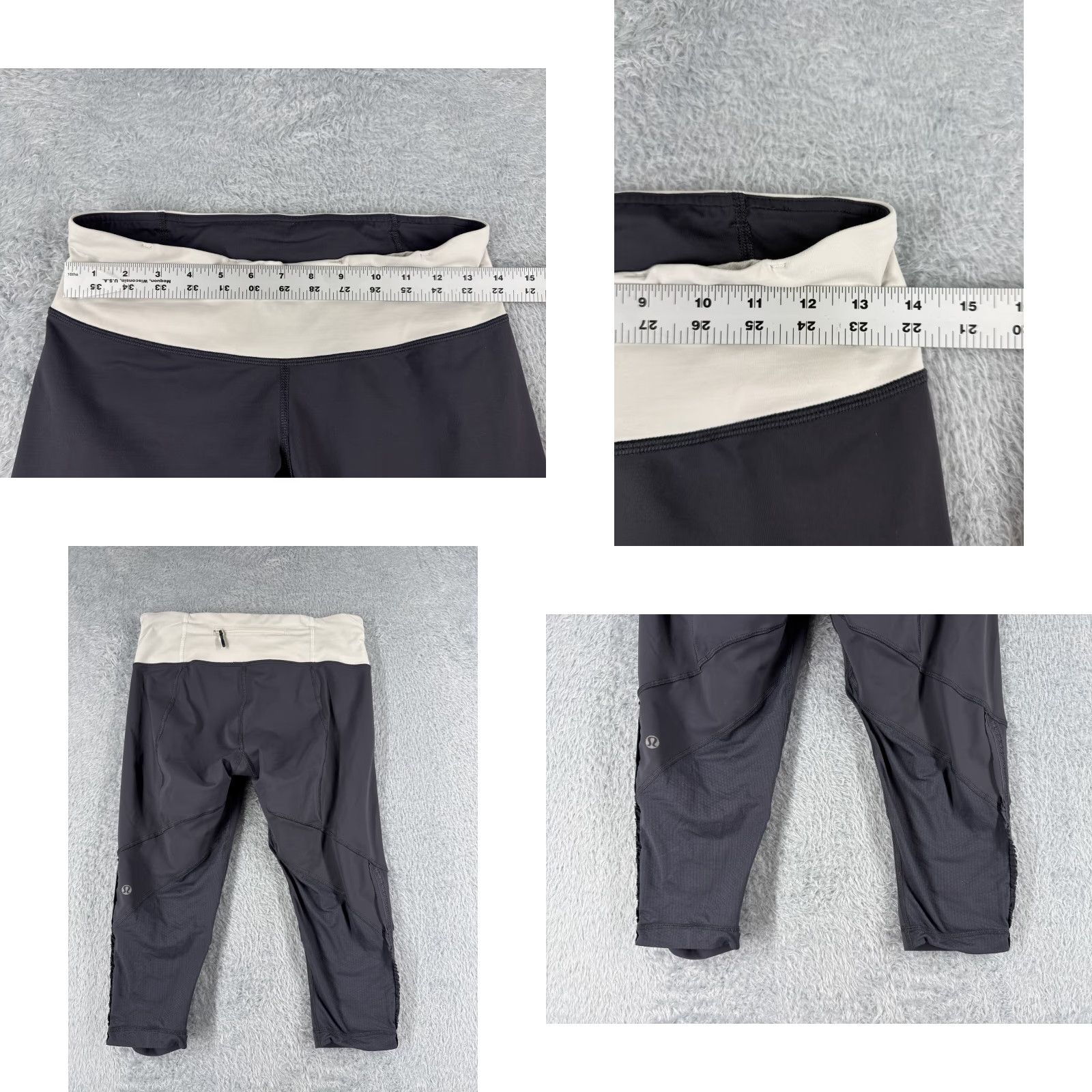 Lululemon Lululemon Pants Womens 8 Gray Cropped Leg Pockets Ruched Hem ZIP Rear Run Activewear Size 30" / US 8 / IT 44 - 8 Thumbnail
