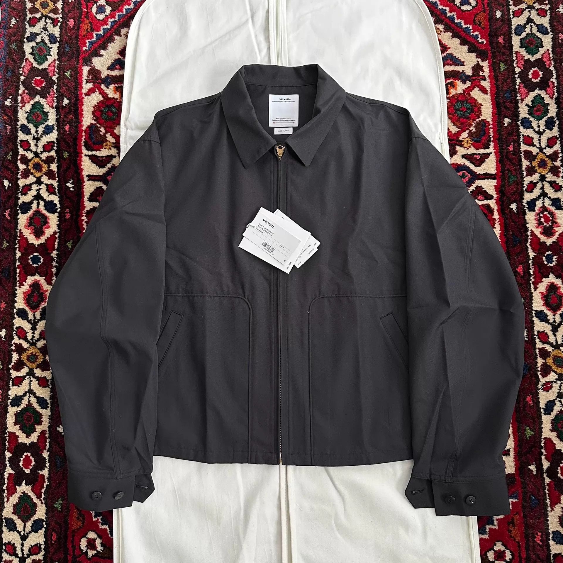 Visvim Black Zip-Front Collared Jacket - Size L Size US L / EU 52-54 / 3 - 1 Thumbnail