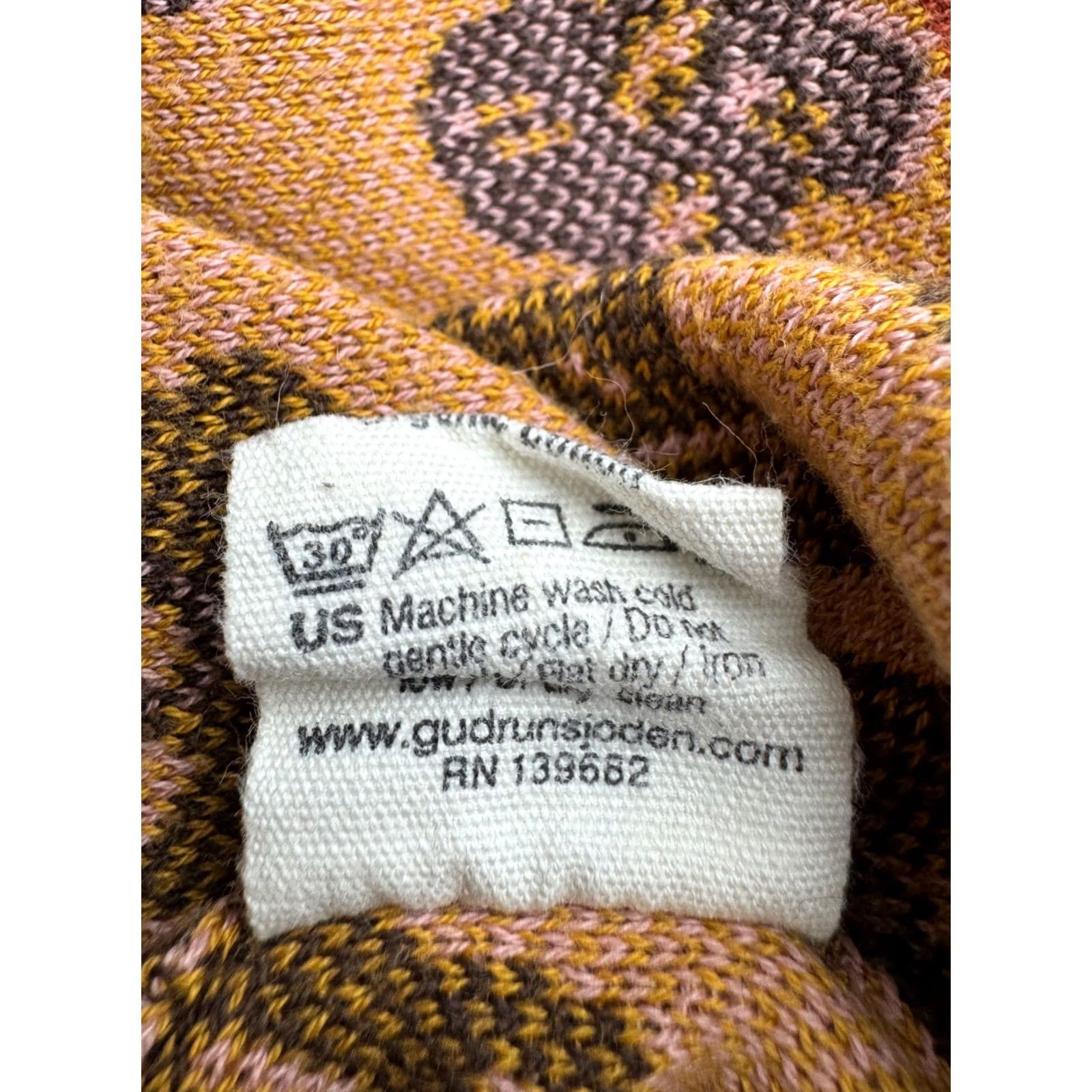 Vintage Gudrun Sjoden Women Cotton Sweater Jumper L Brown Nordic Boho Pattern Knit Size L / US 10 / IT 46 - 6 Thumbnail