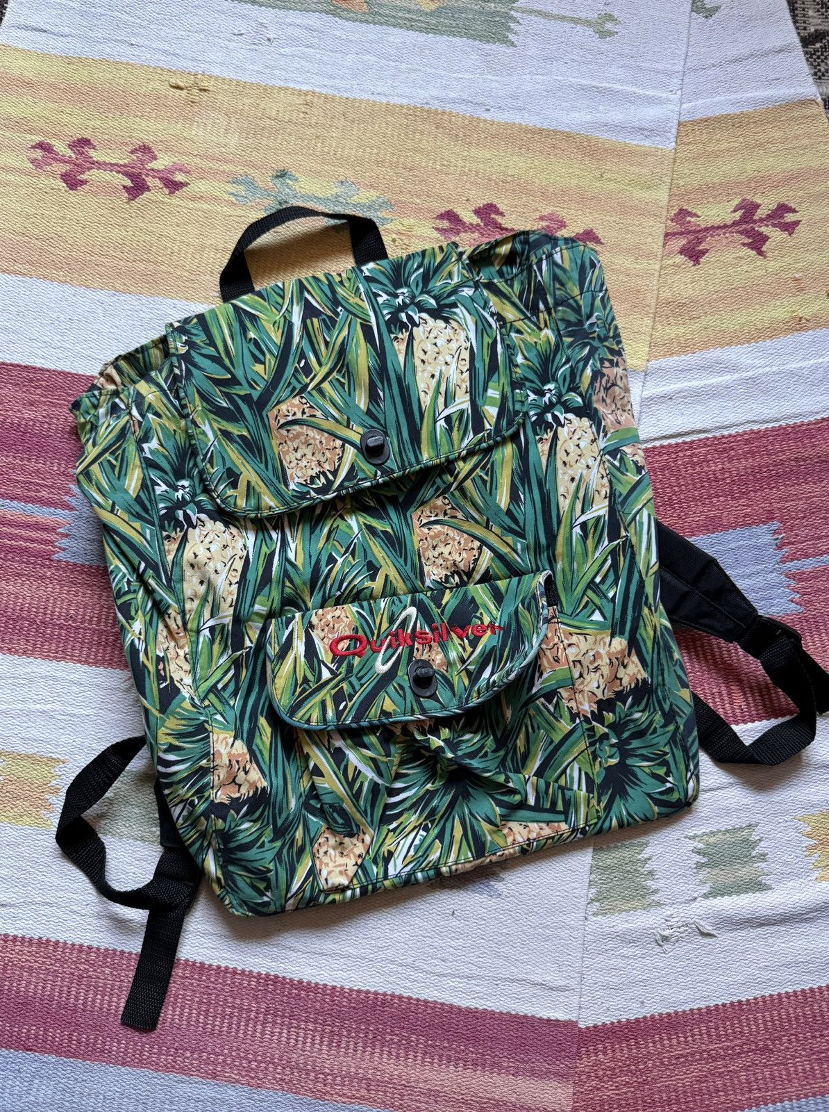 Quiksilver Vintage 90’s Quiksilver Hawaiian y2k All Over Print Backpack Size ONE SIZE - 1 Thumbnail