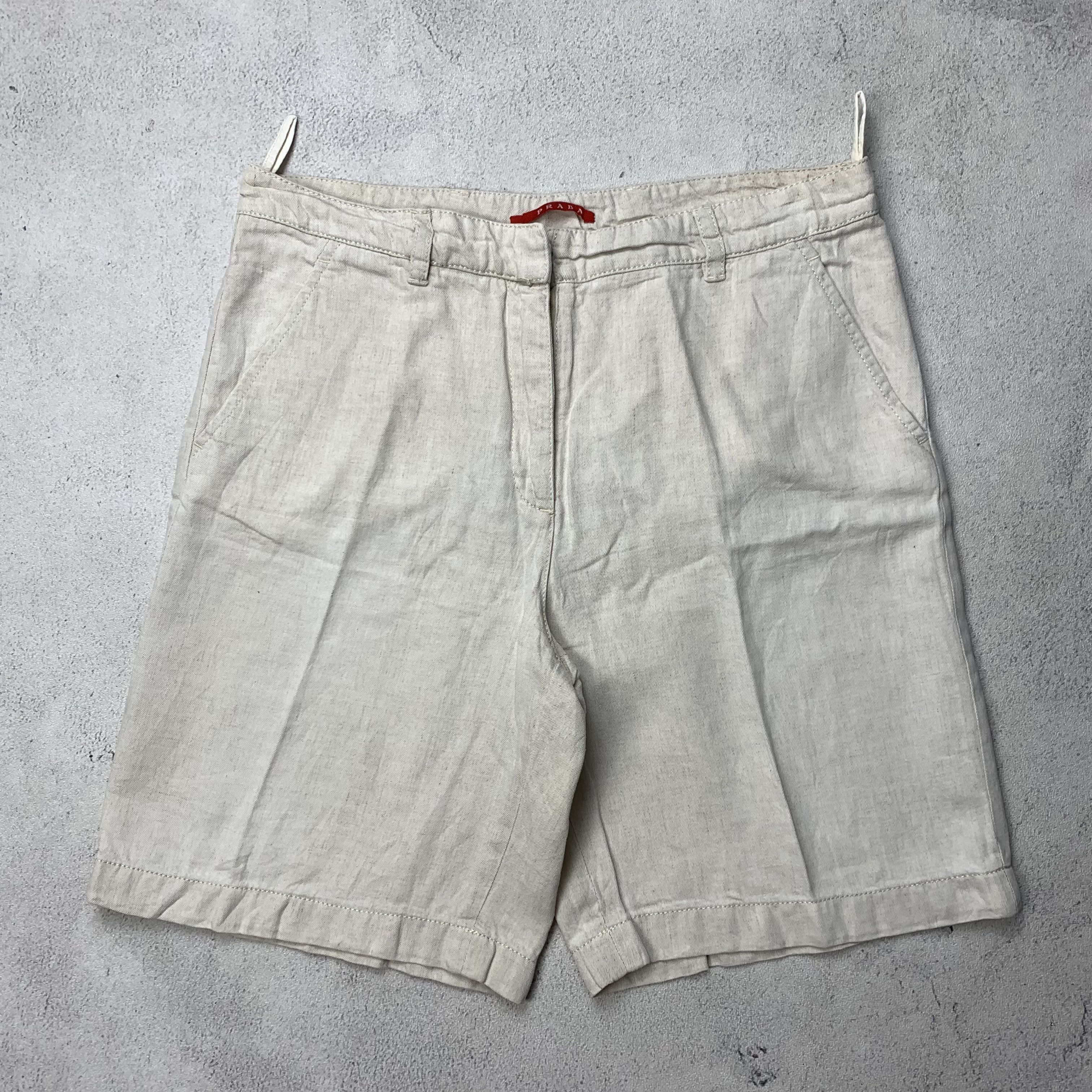 Prada Vintage Prada Linen Short Pants Size 28" / US 6 / IT 42 - 1 Thumbnail