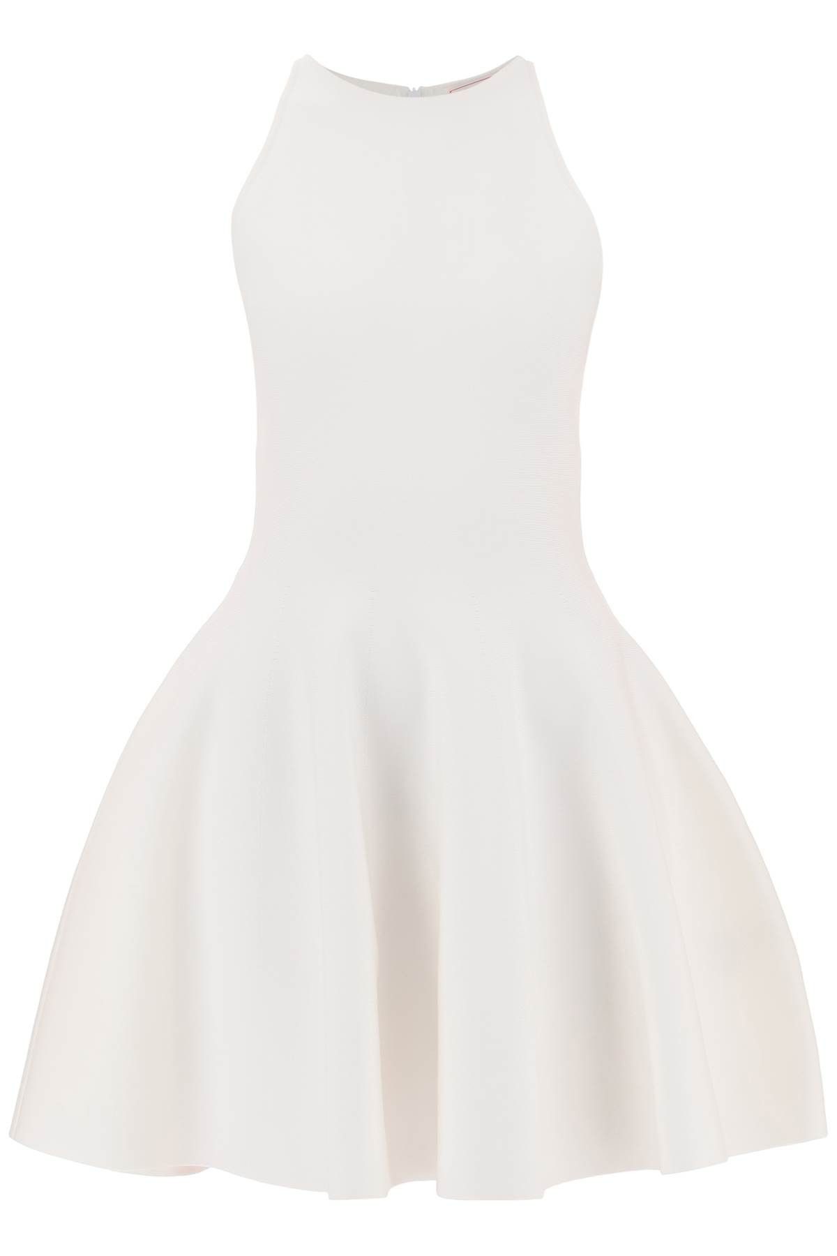 image of Alexander Mcqueen "mini Knitted Skater Dress in Bianco, Women's (Size Medium)