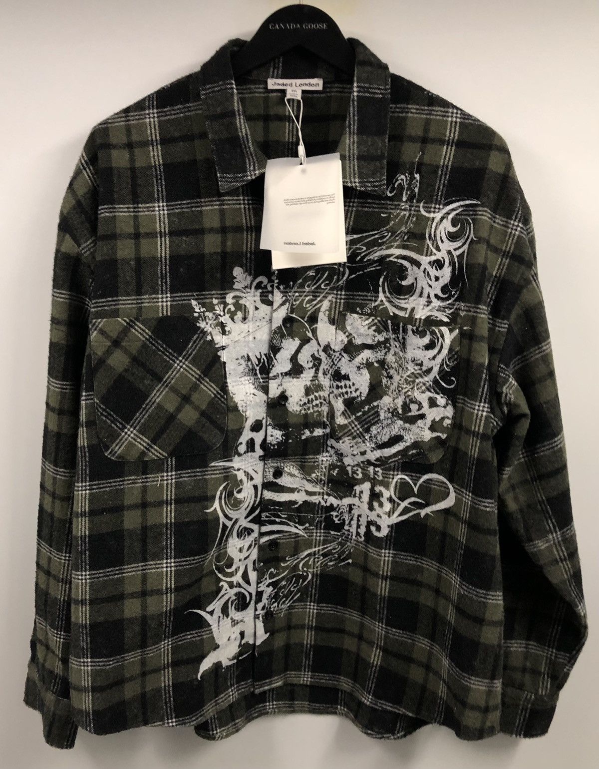 Jaded London Jaded London Seized Skeleton Green Flannel