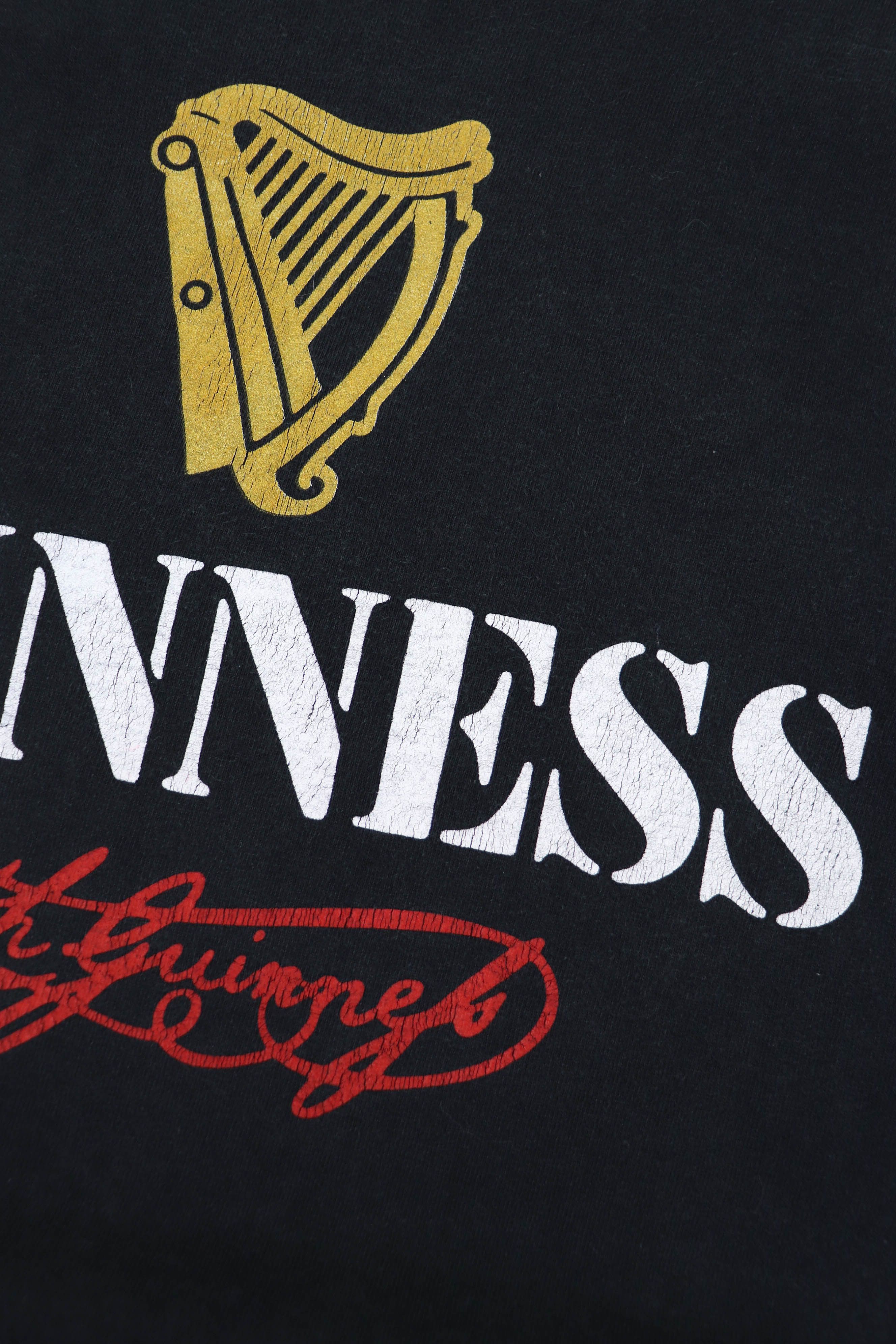 Vintage GUINNESS 90s Vintage Big Logo Printed Graphics Black T-shirt Size US XL / EU 56 / 4 - 6 Thumbnail