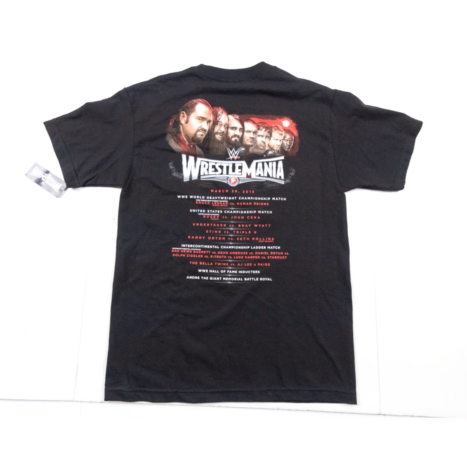 Vintage WWE 2015 Wrestlemania T-Shirt Adult Medium Black Short Sleeve Graphic Mens Size US M / EU 48-50 / 2 - 6 Thumbnail
