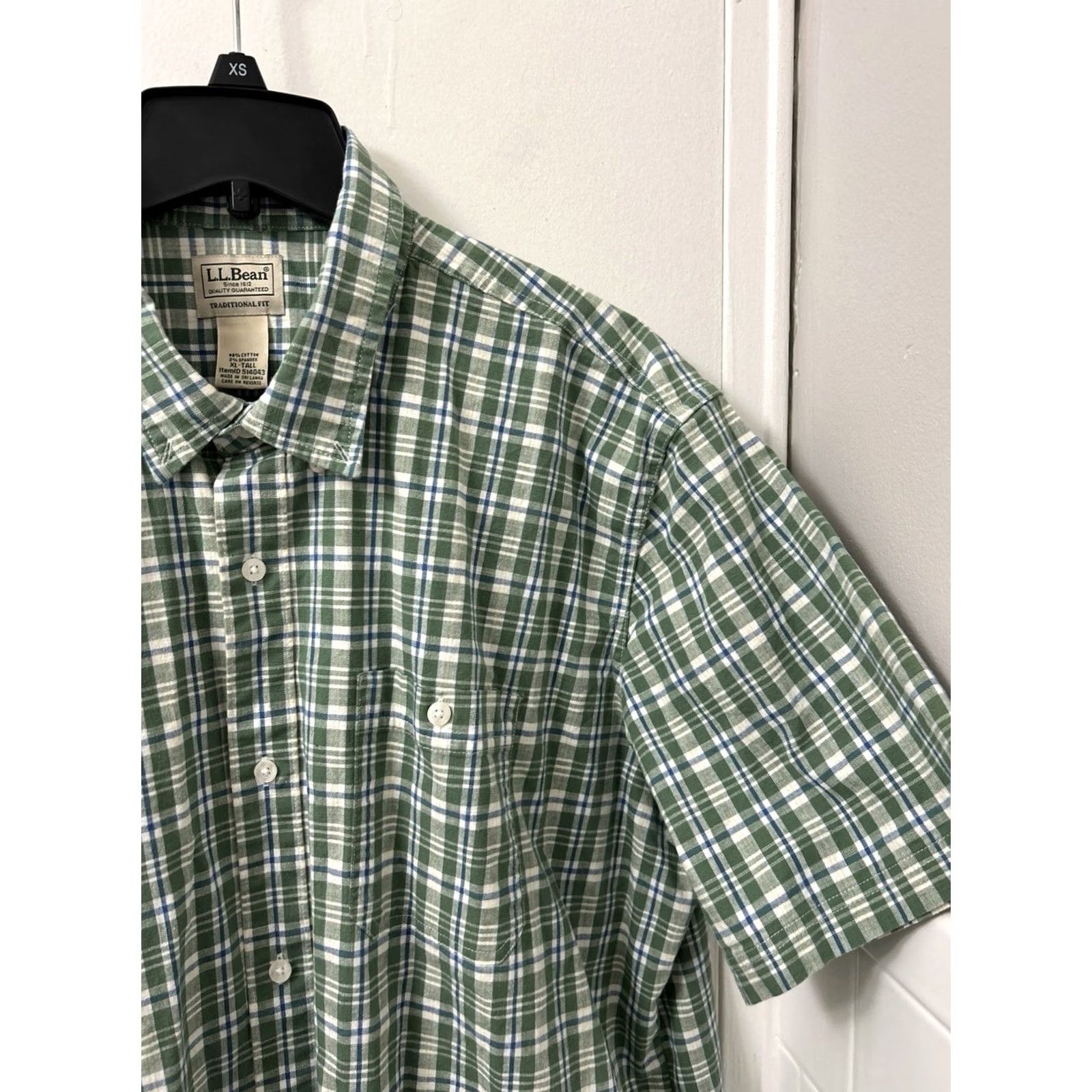 Vintage LL Bean Chambray Shirt Mens XL Green Plaid Oxford Button-Down Comfort Stretch Casual Shirt Women? Size US XL / EU 56 / 4 - 4 Thumbnail
