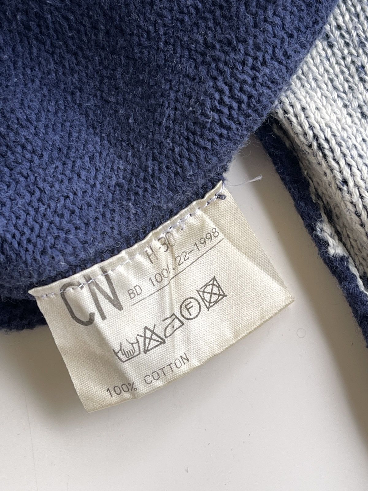 Japanese Brand POPULARIZATION Printed Indigo Knitted Pullover Sweater Size US M / EU 48-50 / 2 - 16 Thumbnail