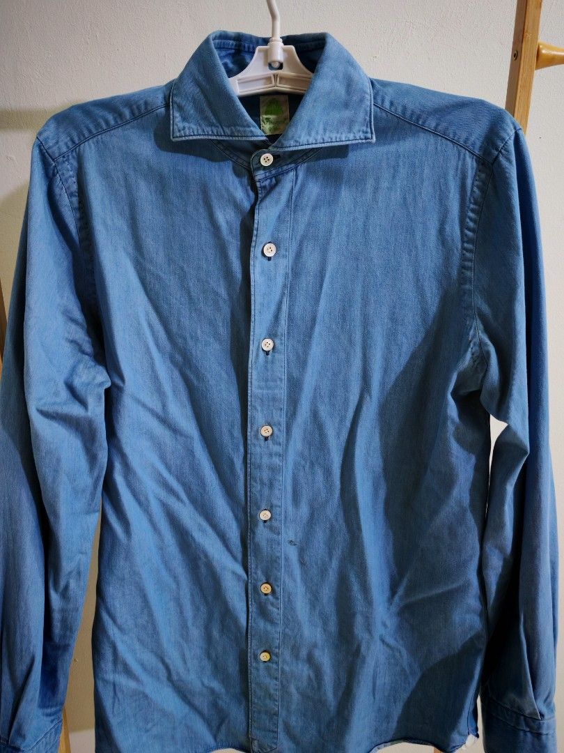 Finamore Finamore Napoli Chambray Denim Shirt Italy Size US M / EU 48-50 / 2 - 4 Thumbnail