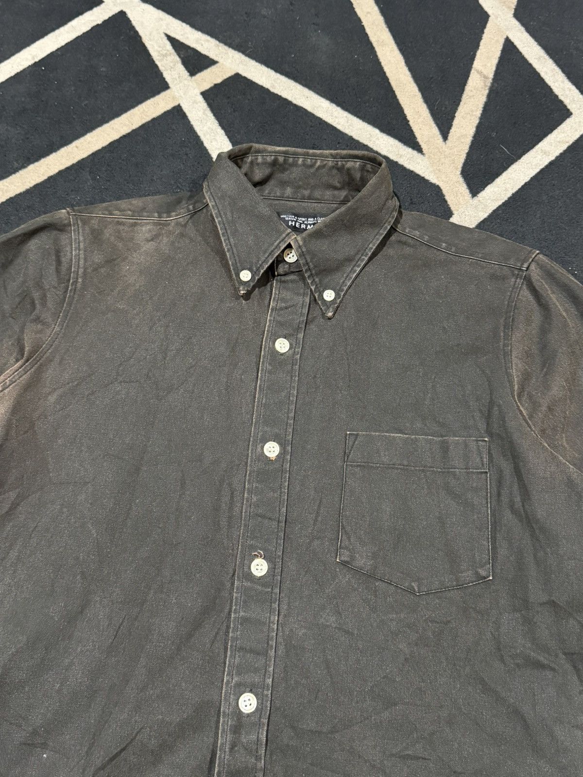 Le Grande Bleu (L.G.B.) Waxed Hermit Button Shirt Archive Styled Size US M / EU 48-50 / 2 - 3 Thumbnail
