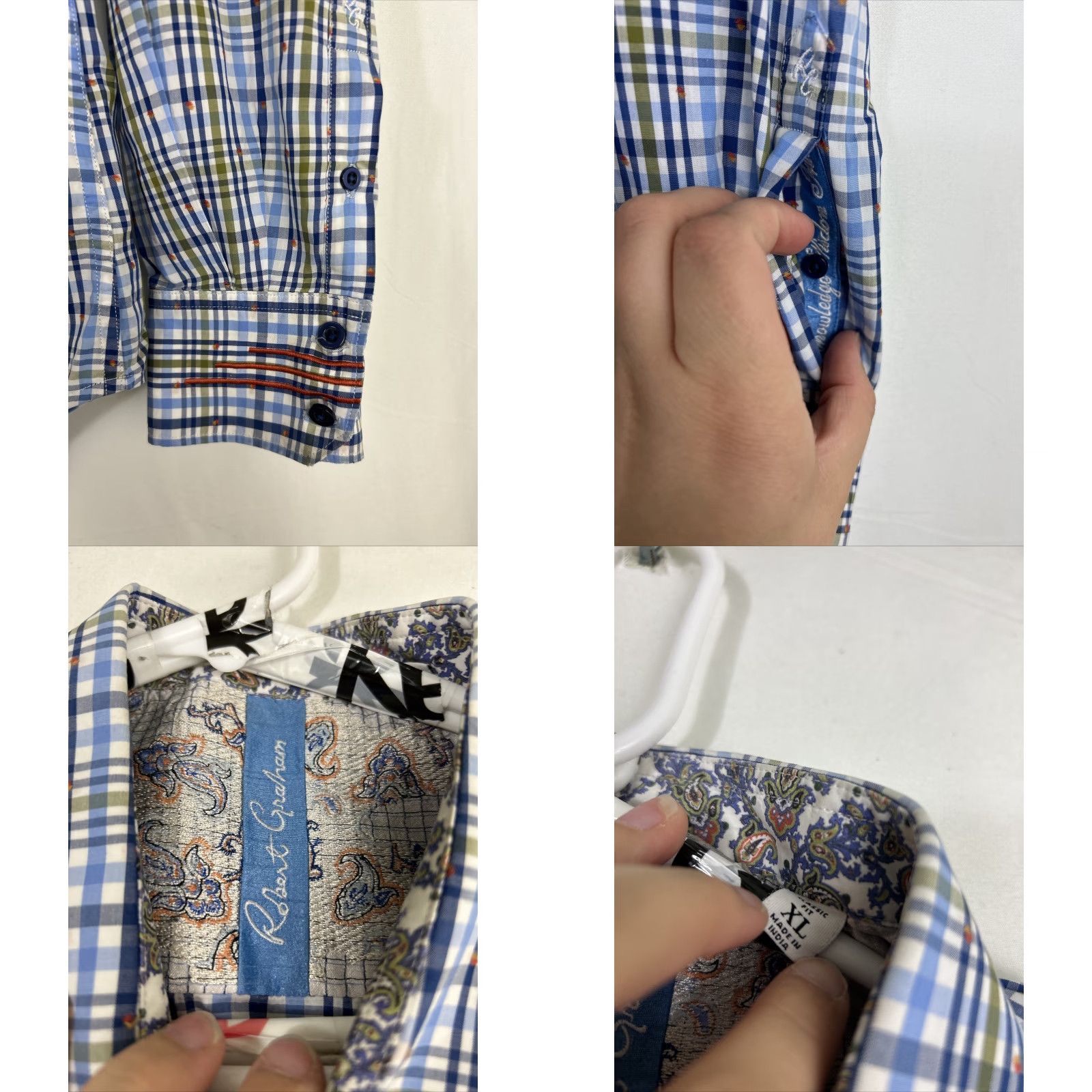 Robert Graham Robert Graham Button-Up Mens XL Blue Striped Paisley Classic Fit Long Sleeve Shirt Size US XL / EU 56 / 4 - 8 Thumbnail