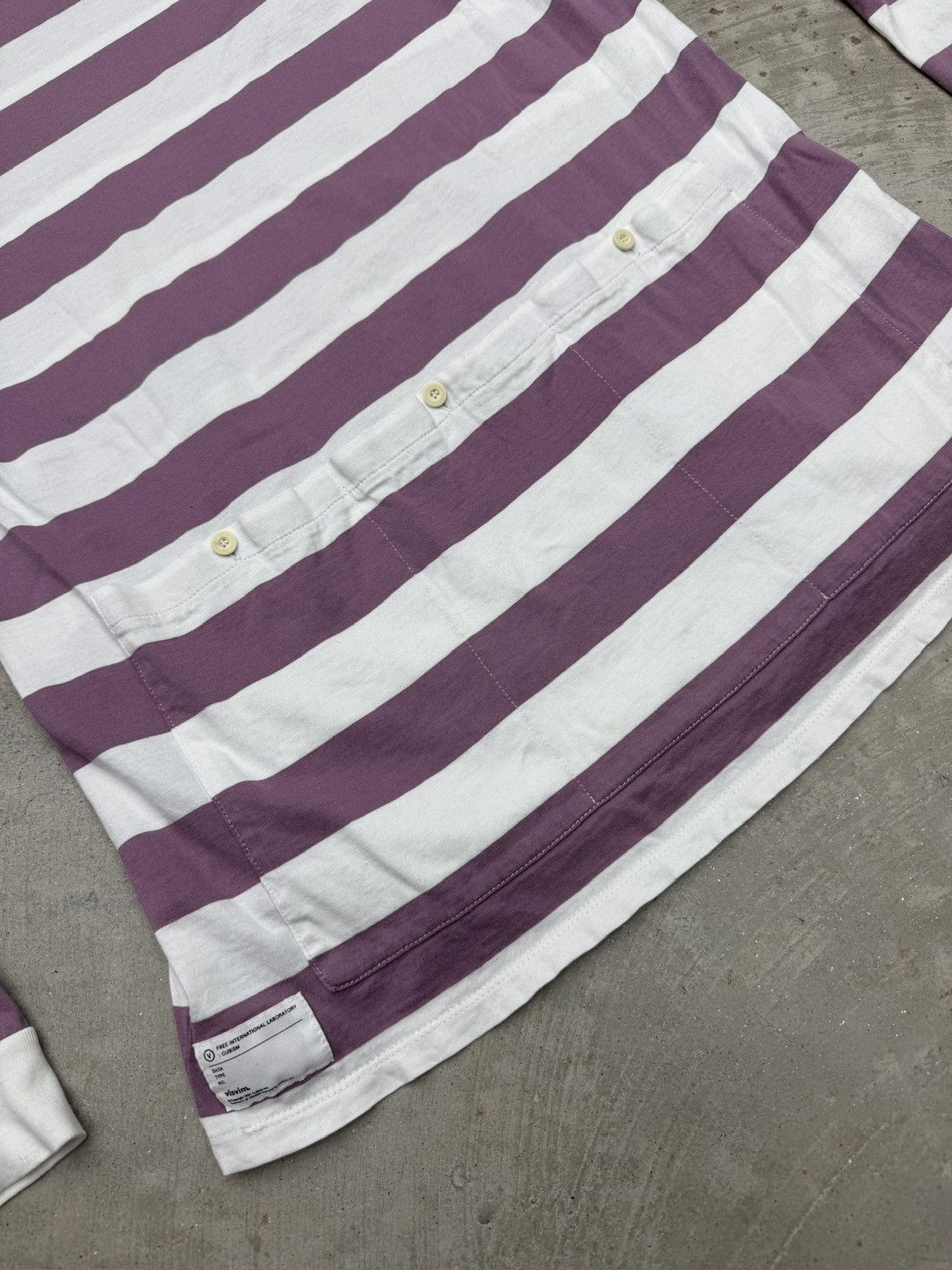 Visvim White and Pink Stripped VisVim LongSleeve Size US S / EU 44-46 / 1 - 5 Thumbnail