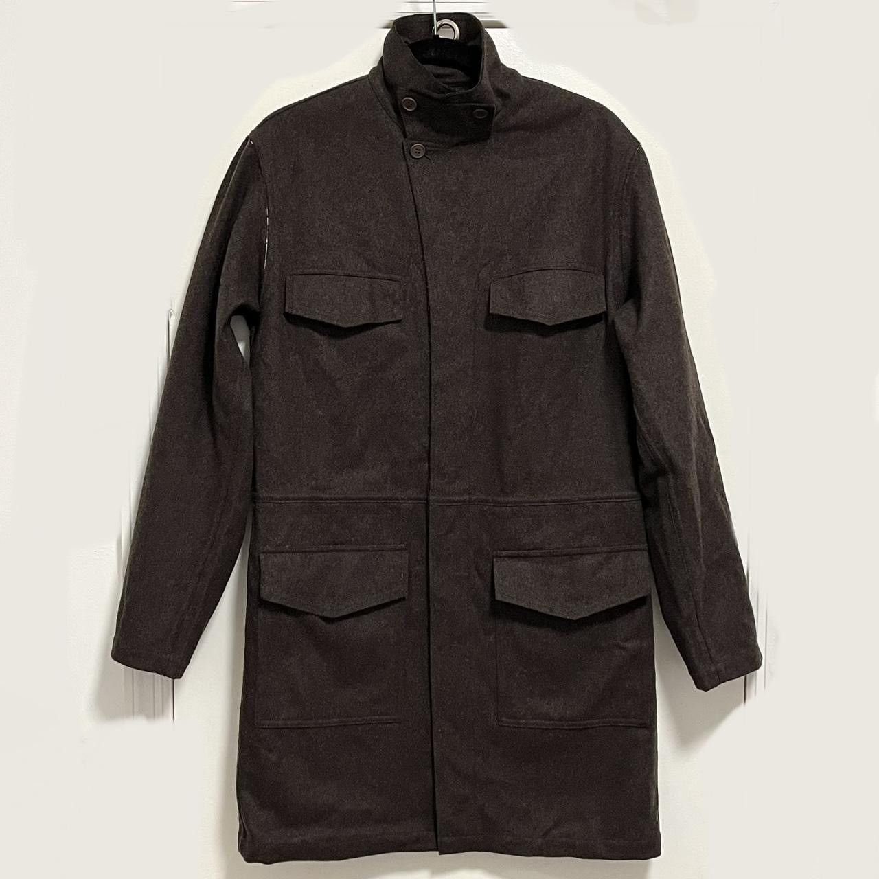 image of Fortino Made In Italy Jean Colonna Vintage Fw 01 Mens Brown Wool Peacoat Pockets M (Size Medium)
