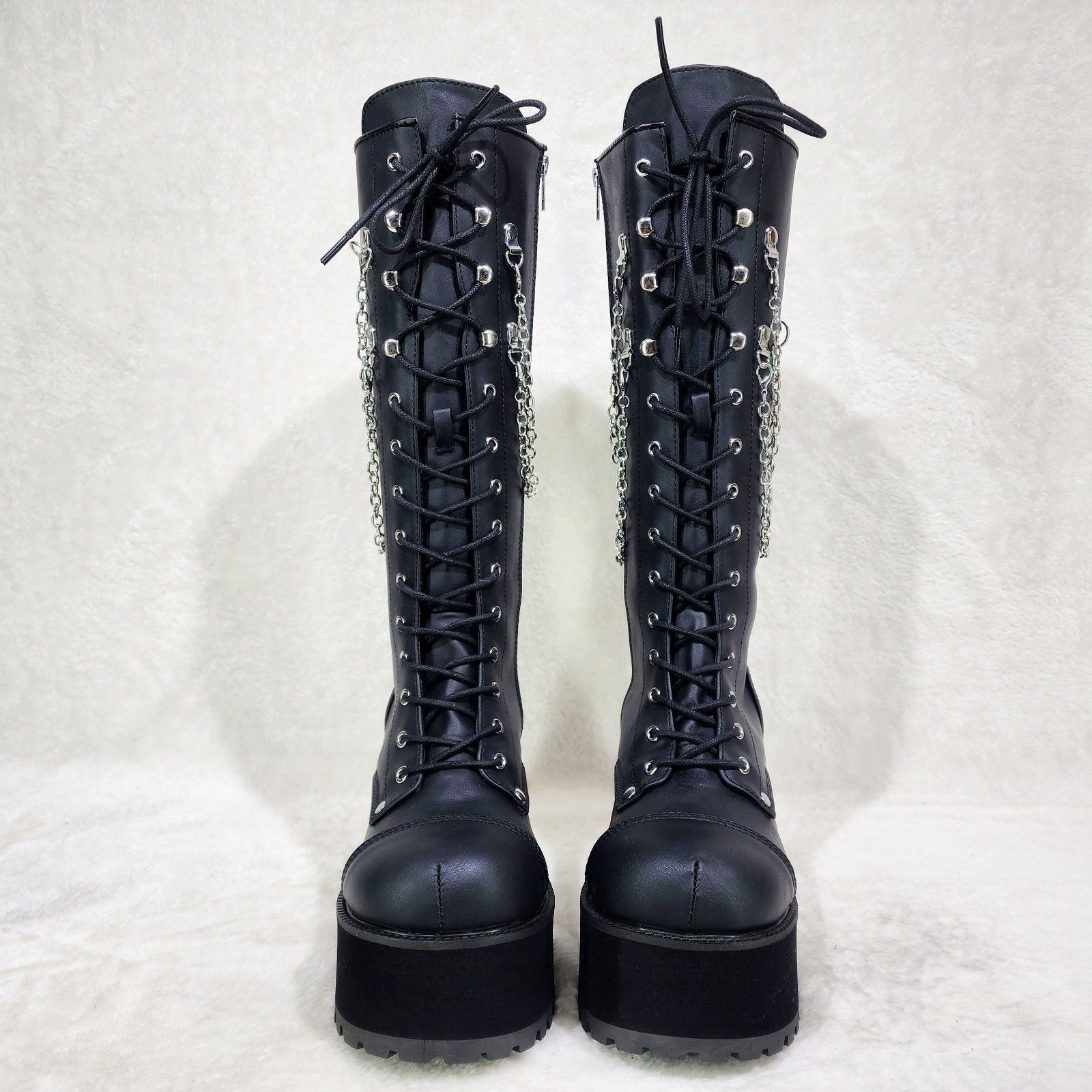 Demonia Cult DEMONIA Ranger 303 Goth Lumberjack Biker Mens Platform Knee Size US 7 / EU 40 - 7 Thumbnail