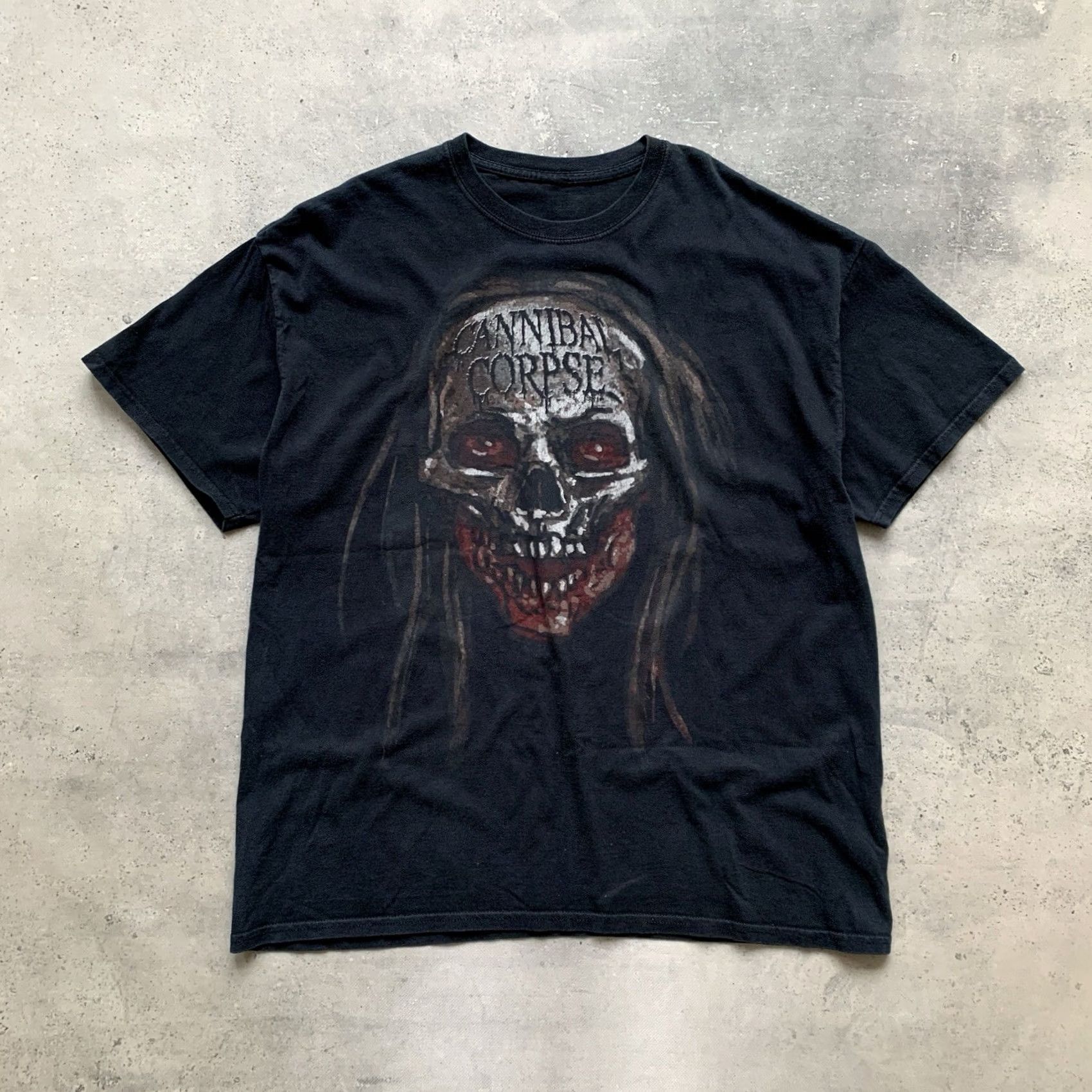 Vintage VINTAGE Cannibal Corpse Band Rock T-SHIRT Men’s XL Shirt Mens XL Black Graphic Print Cotton T-Shirt Size US XL / EU 56 / 4 - 2 Thumbnail