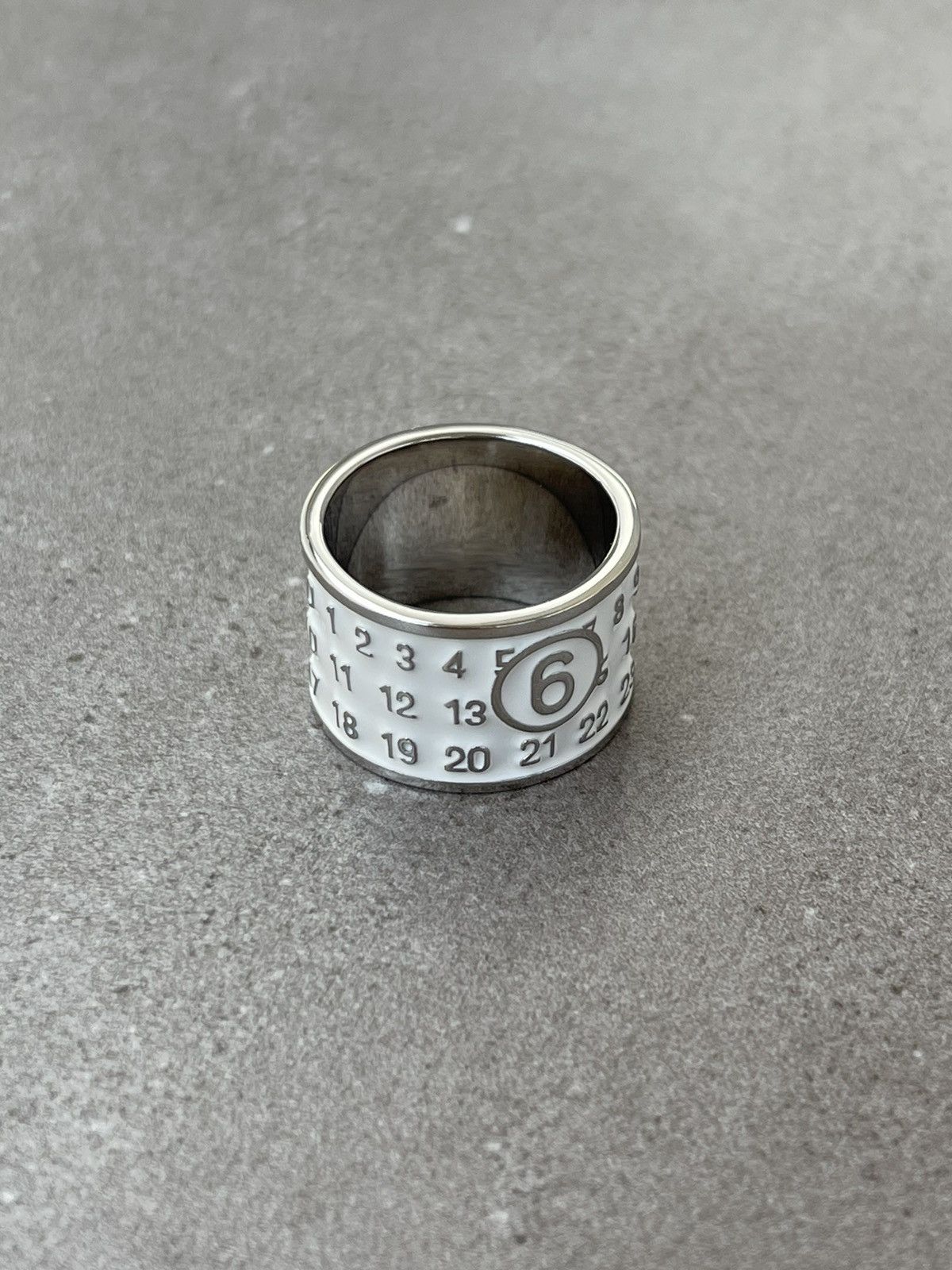 Maison Margiela !DS! SS24 Maison Margiela Numbers Silver White Ring Size ONE SIZE - 4 Thumbnail