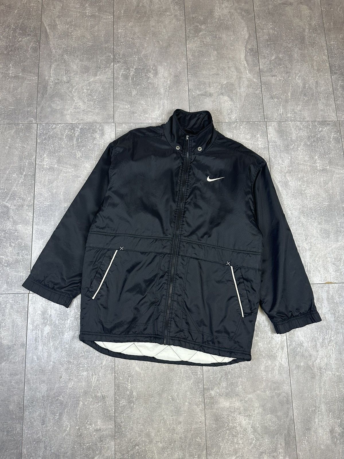 Vintage Men’s distressed Nike overprint logo swoosh jacket Size US S / EU 44-46 / 1 - 5 Thumbnail