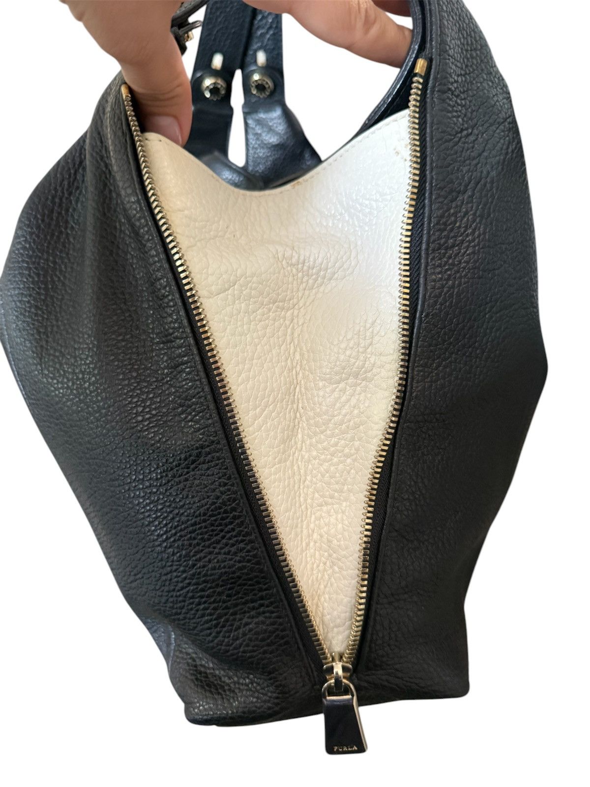 Designer × Furla Furla Black Leather Hobo Bag Size ONE SIZE - 6 Thumbnail