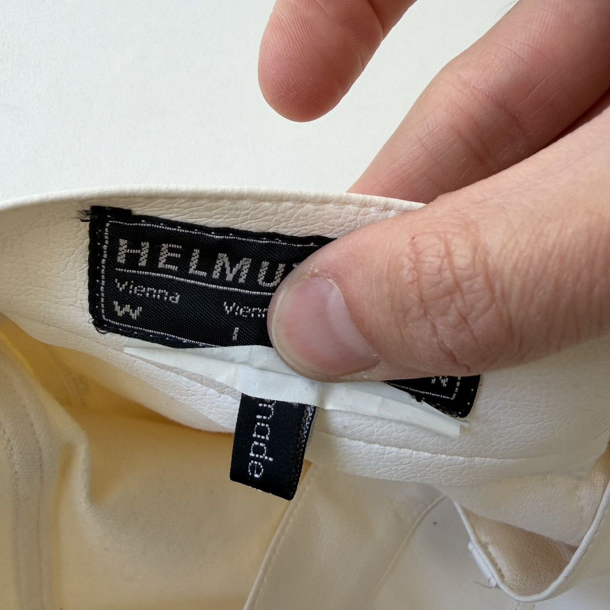 Helmut Lang 1980s Sample White Vegan Leather Pants Size US 30 / EU 46 - 8 Thumbnail