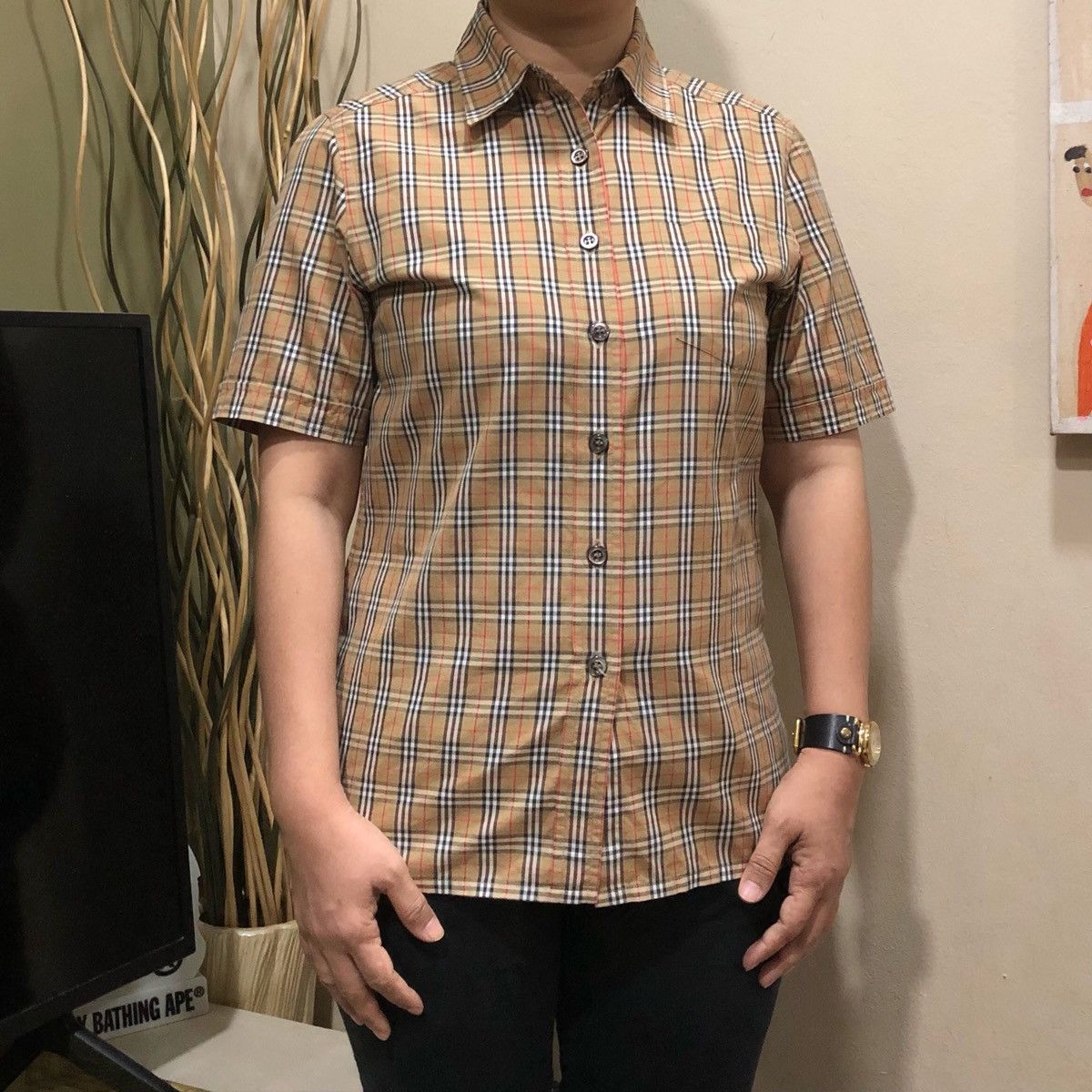 Burberry Vintage Burberrys Novacheck Women Short Sleeve Shirt Size S / US 4 / IT 40 - 1 Thumbnail