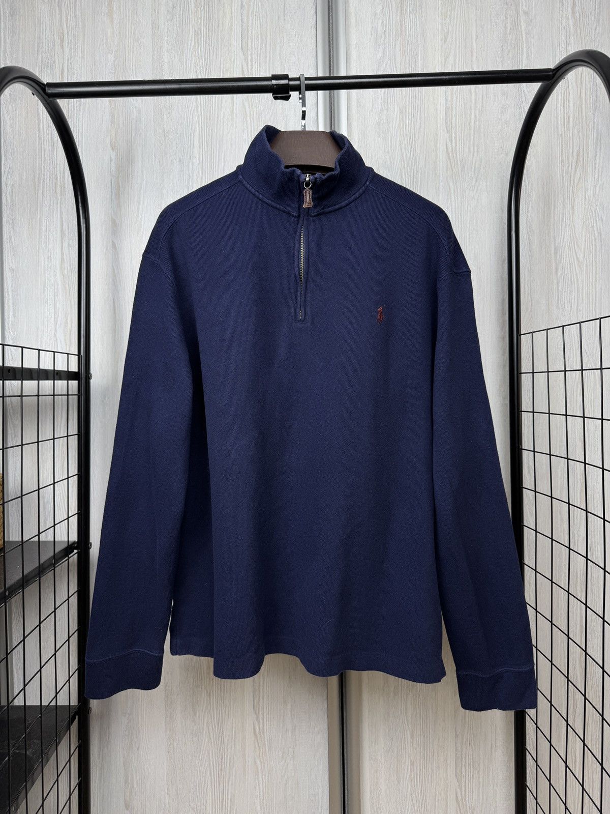 Polo Ralph Lauren Polo Ralph Lauren vintage 1/4 zip navy blue pullover sweater Size US XL / EU 56 / 4 - 2 Thumbnail