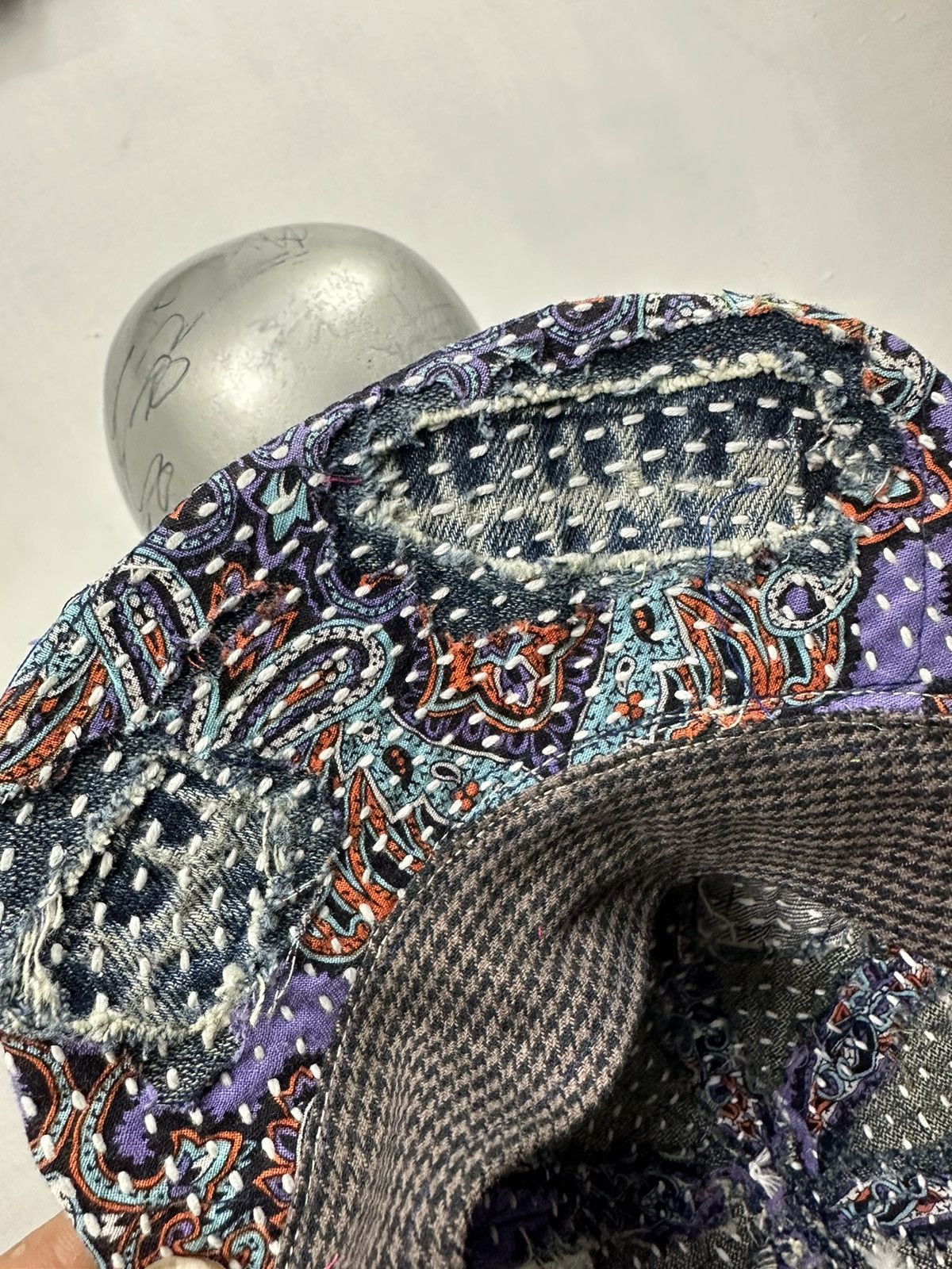 Handmade Custom Made Distressed Paisley Boro Patchwork hats Size ONE SIZE - 12 Thumbnail