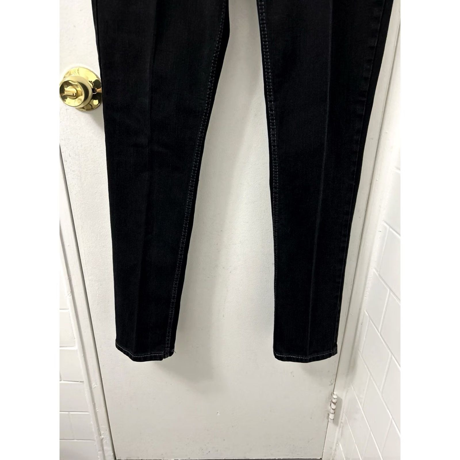 Levi's Levis 524 Too Superlow Jeans Slim Fit Black Contrast Stitching VTG Y2K Womens 13 Size 24" / US 00 / IT 34 - 3 Thumbnail