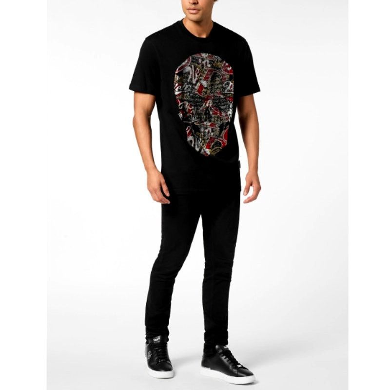 Philipp Plein Philipp Plein Black Skull Stones Round Neck T-Shirt Size 3XL Size US XXL / EU 58 / 5 - 10 Thumbnail