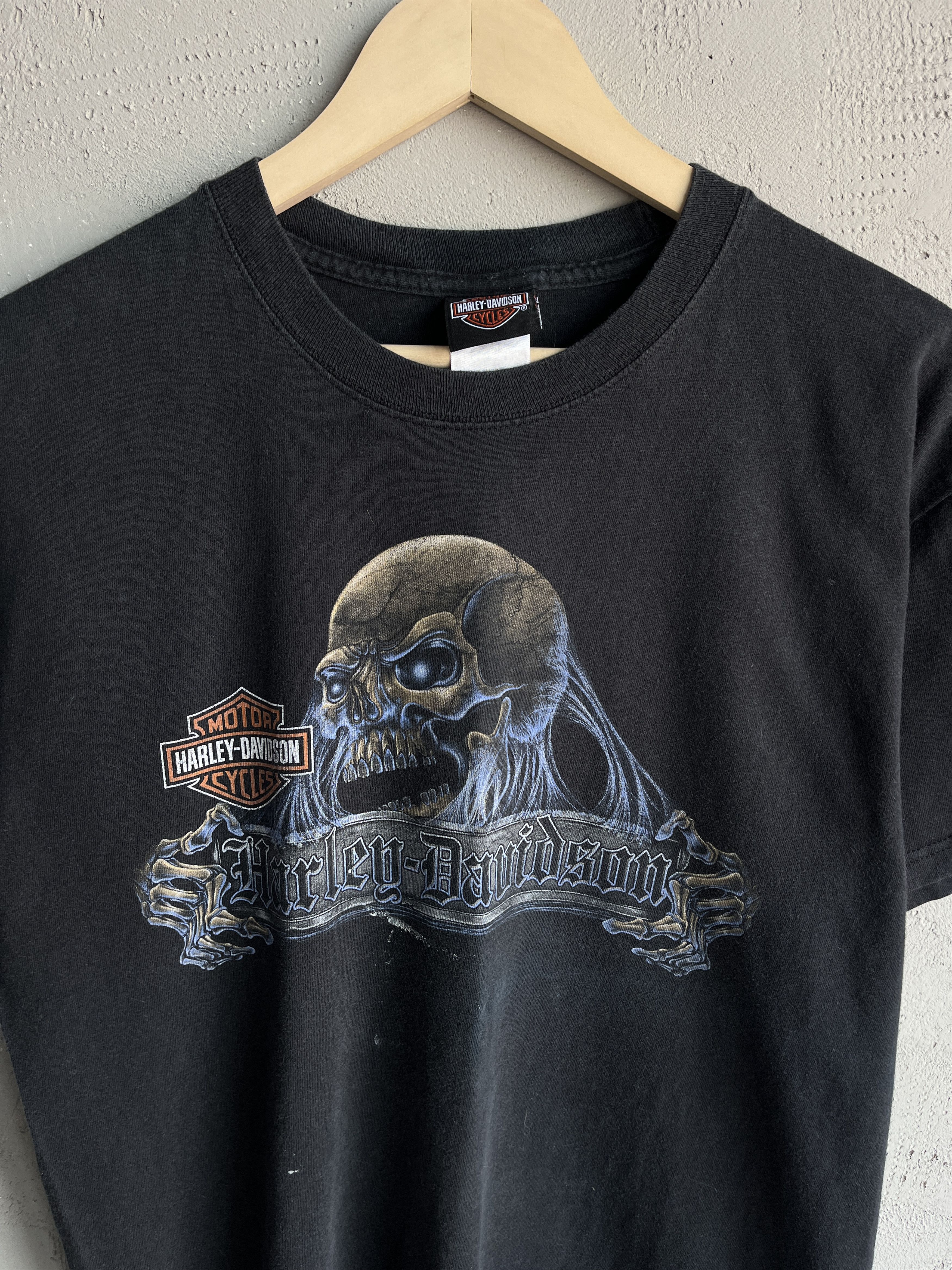 Harley Davidson × Vintage Vintage Y2K Harley Davidson Motorcycles Skull Fade T Shirt Size US L / EU 52-54 / 3 - 2 Thumbnail