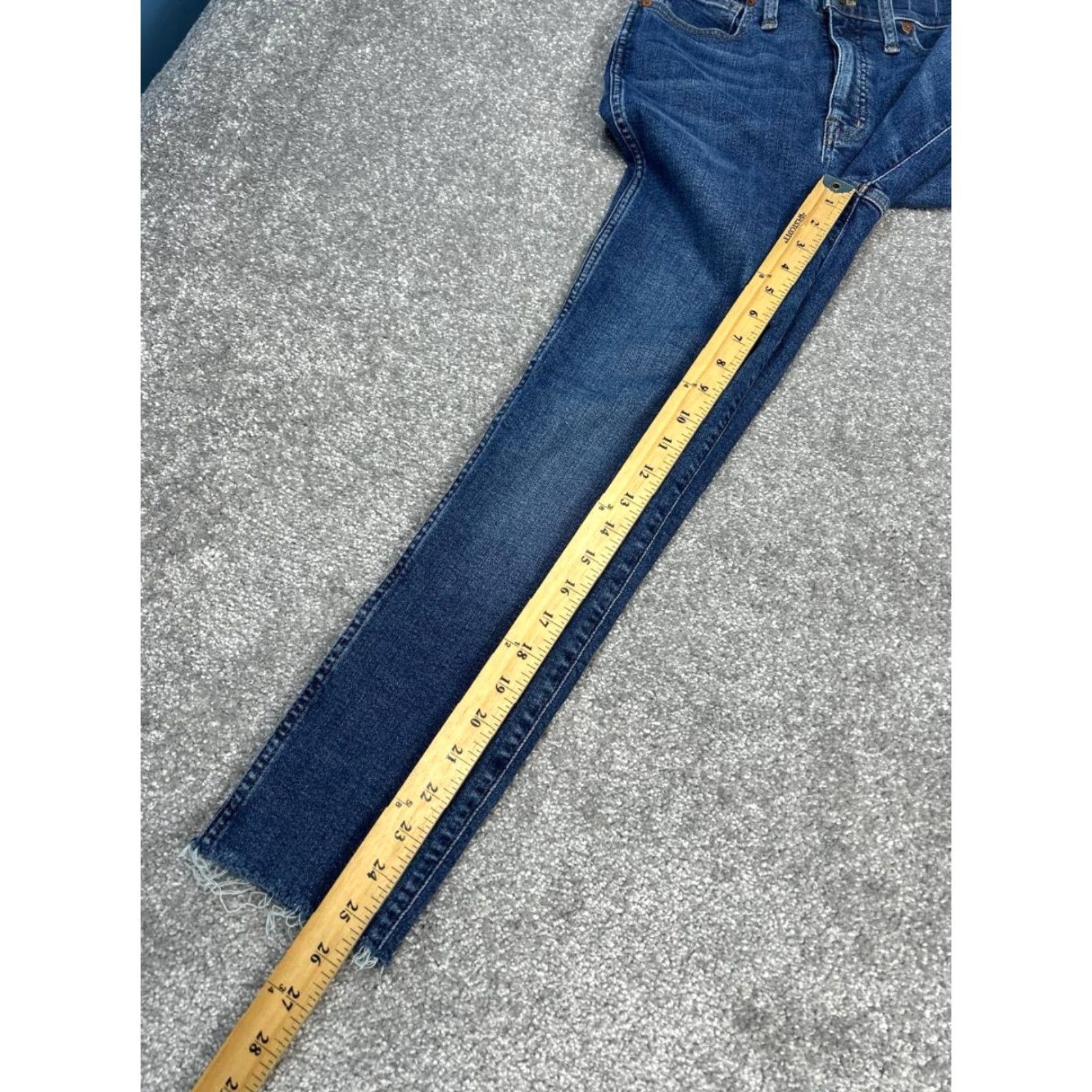 Madewell Madewell High Rise Skinny Jeans Womens 27 Blue Stretch Slim Fit Raw Hem 28x25 Jeans Size 27" / US 4 / IT 40 - 5 Thumbnail