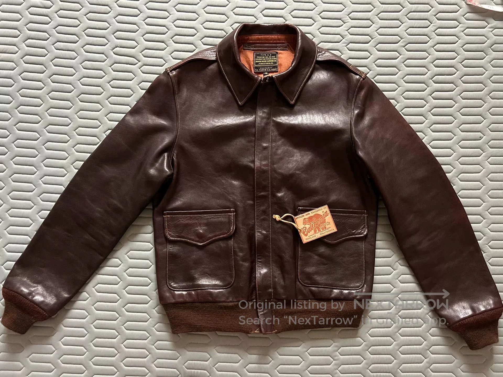 Japanese Brand soft brown A2 pilot jacket with colorful details. Size US M / EU 48-50 / 2 - 1 Thumbnail