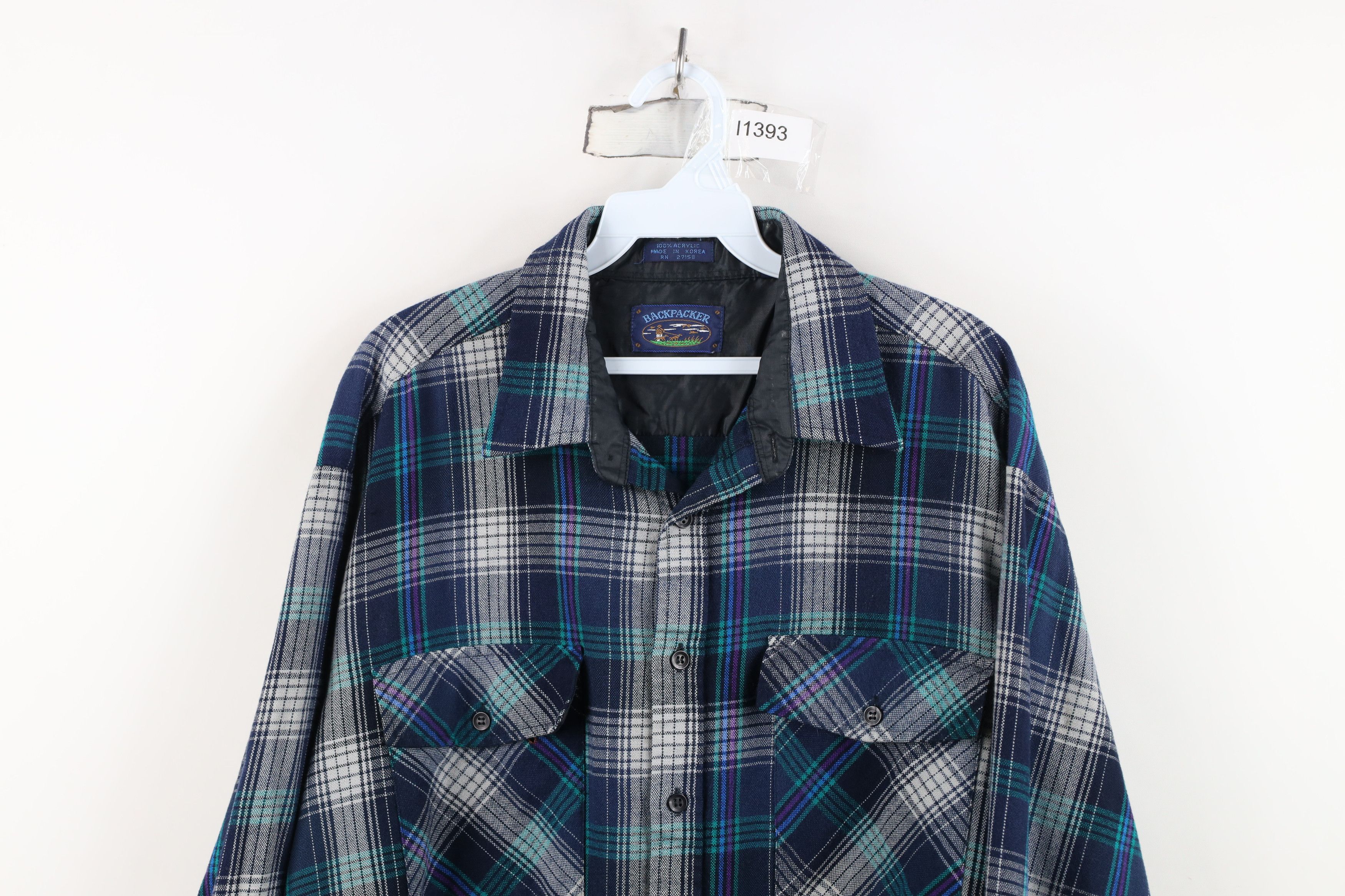 Vintage Vintage 80s 90s Streetwear Double Pocket Button Shirt Plaid Size US XL / EU 56 / 4 - 2 Thumbnail