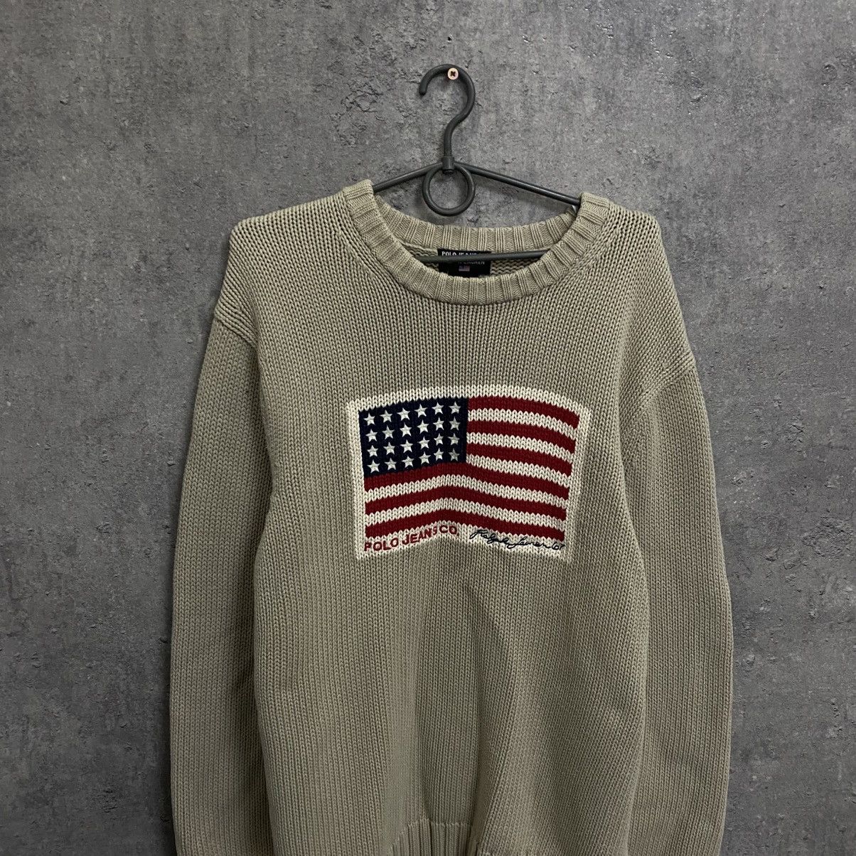 Polo Ralph Lauren Vintage Polo Ralph Lauren Jeans Co USA Flag Sweater Knit Size US L / EU 52-54 / 3 - 4 Thumbnail