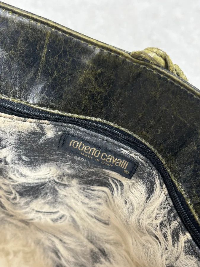 Roberto Cavalli SS2001 Roberto Cavalli Black Leather Silk-Lined Tote Bag Size ONE SIZE - 14 Thumbnail